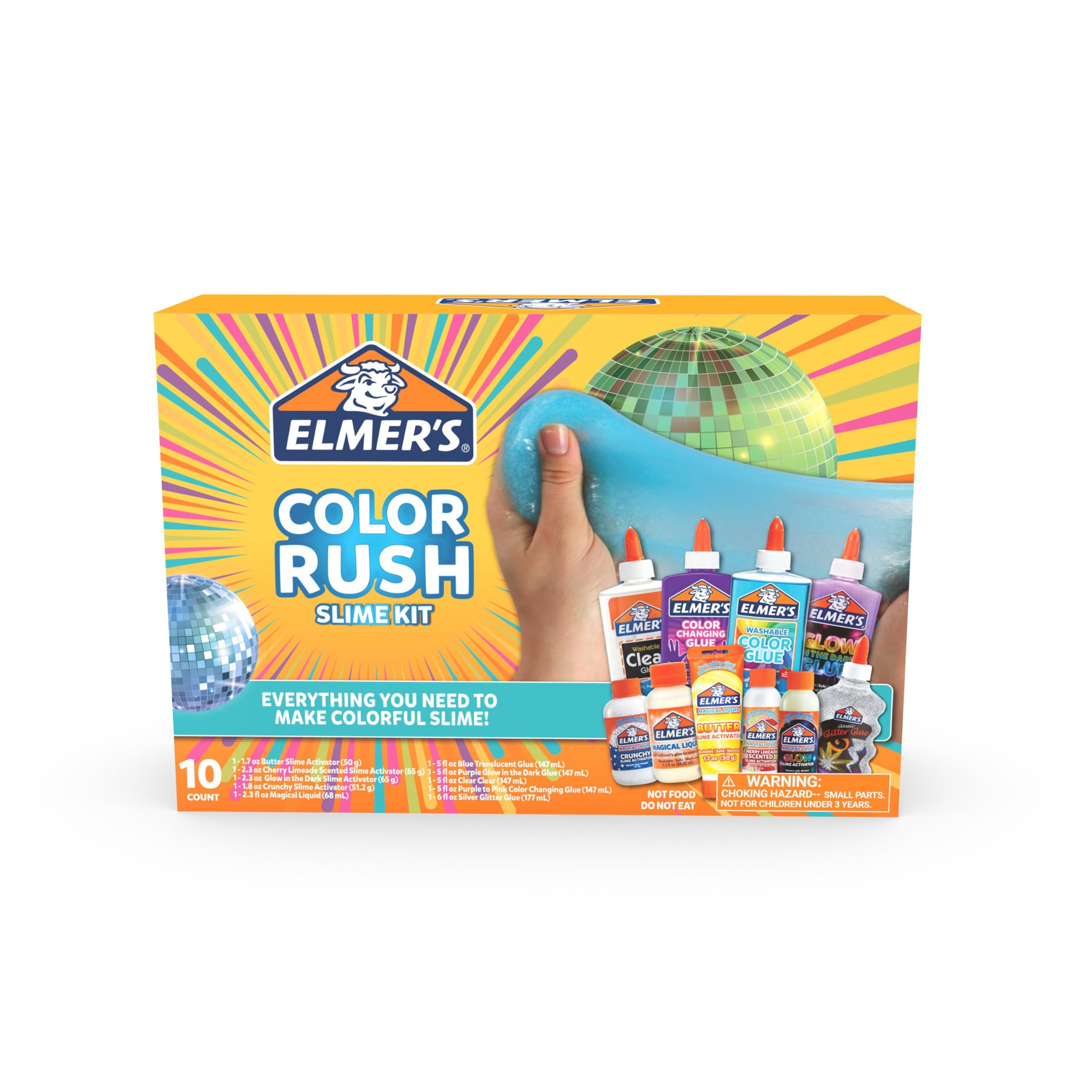 Foto 2 | Kit Slime Elmer's Color Rush Con Pegamento Líquido Y Activador X10 - Venta Internacional.