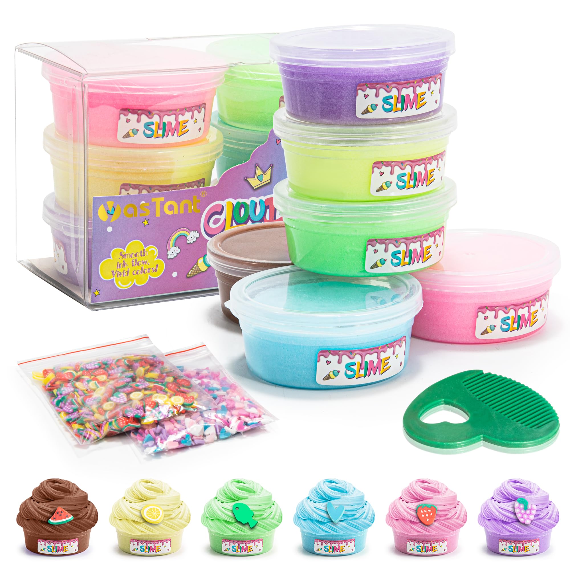 Foto 2 pulgar | Slime Kit Yasant Safe Fluffy Stress Relief Para Niños, Paquete De 6 - Venta Internacional.