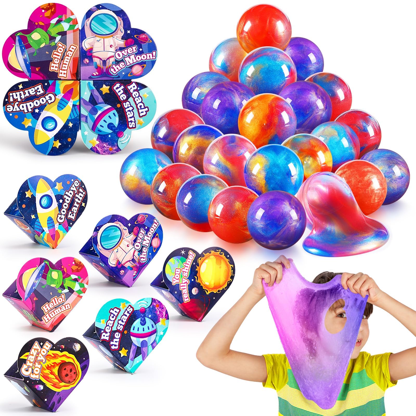 Foto 2 pulgar | Regalos Para El Día De San Valentín, Kits Galaxy Slime Ball, Paquete De 30 Unidades Para Niños - Venta Internacional.