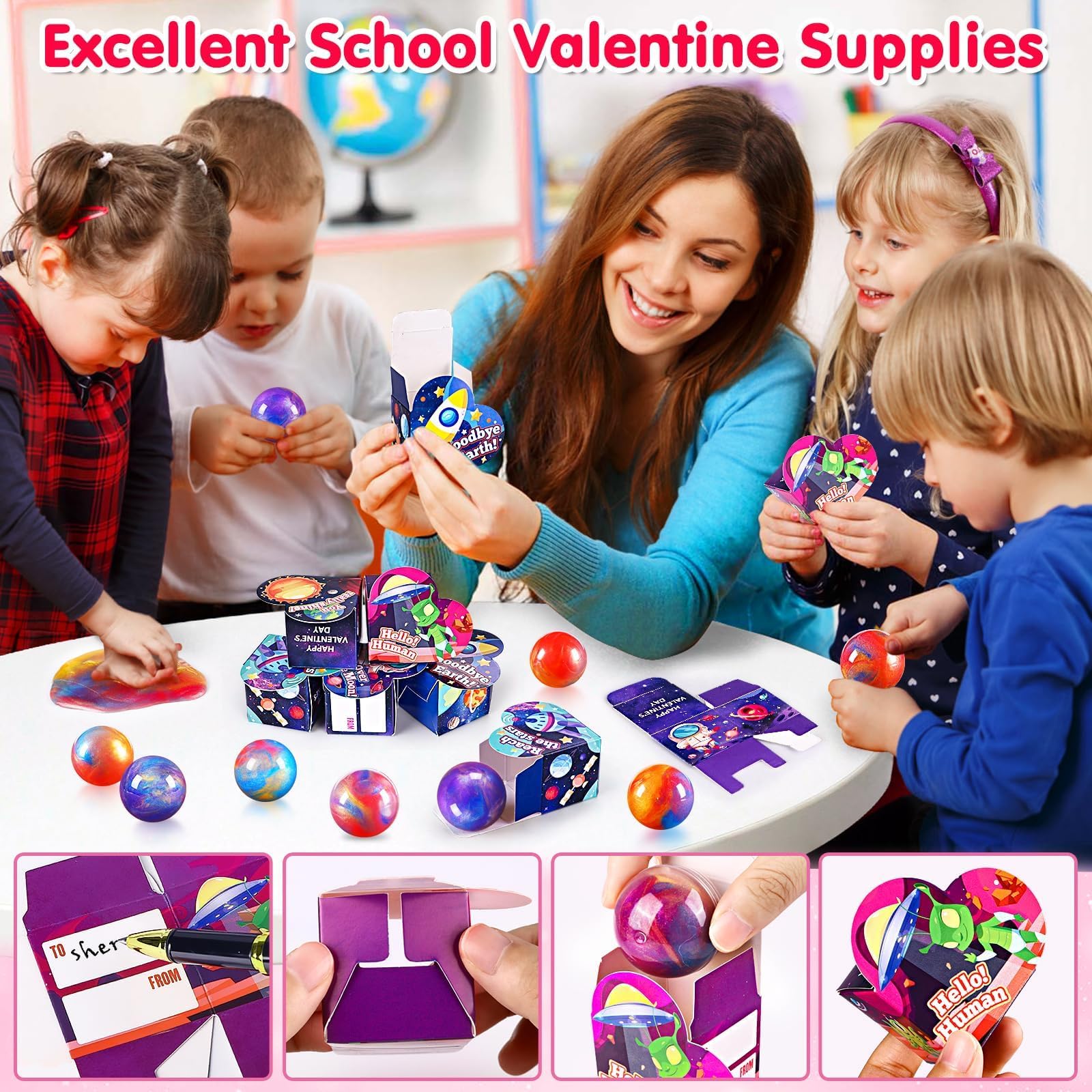 Foto 5 pulgar | Regalos Para El Día De San Valentín, Kits Galaxy Slime Ball, Paquete De 30 Unidades Para Niños - Venta Internacional.