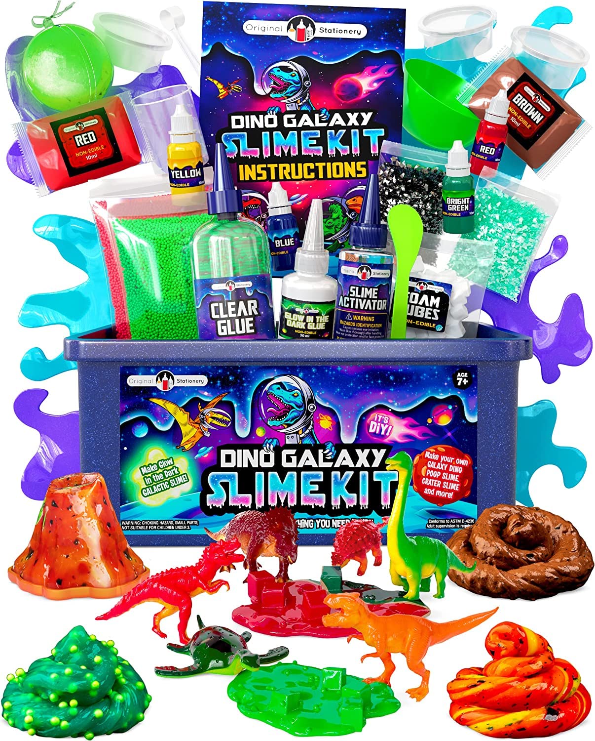 Foto 2 pulgar | Slime Kit De Papelería Original Con Diseño De Dinosaurio Que Brilla En La Oscuridad - Venta Internacional.