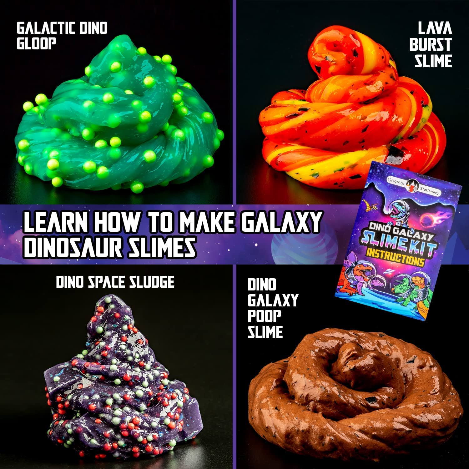 Foto 4 pulgar | Slime Kit De Papelería Original Con Diseño De Dinosaurio Que Brilla En La Oscuridad - Venta Internacional.