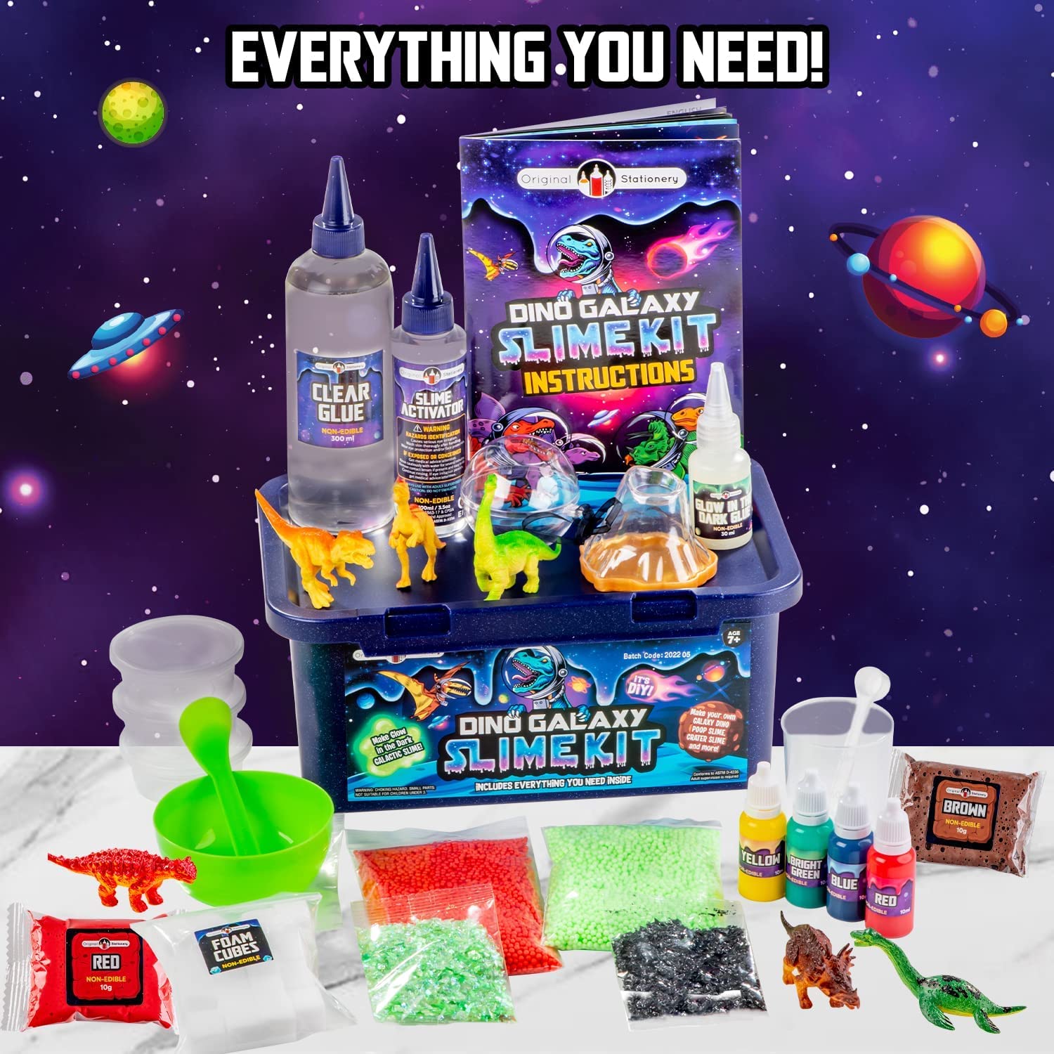 Foto 7 | Slime Kit De Papelería Original Con Diseño De Dinosaurio Que Brilla En La Oscuridad - Venta Internacional.