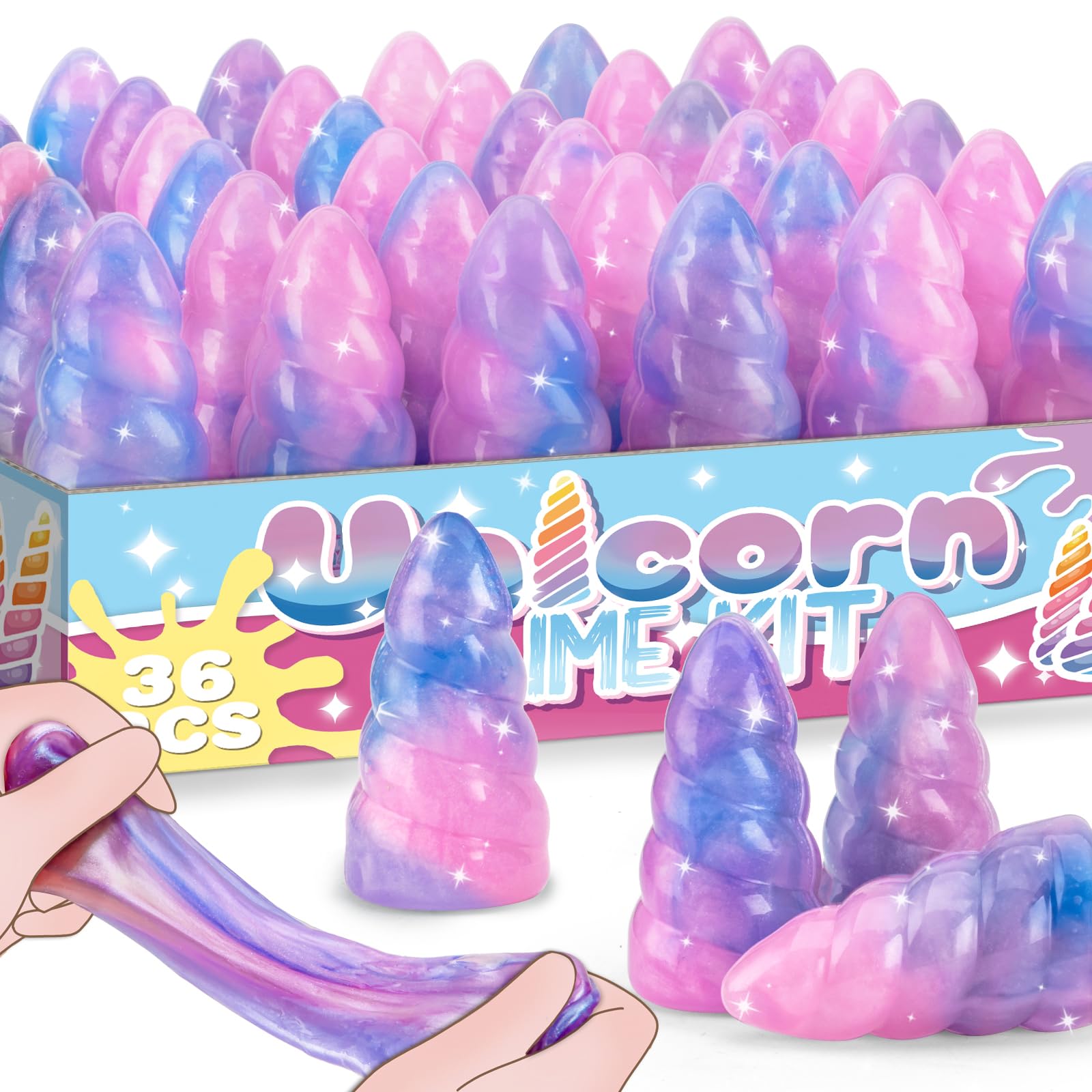 Foto 1 | Slime Kit Byonebye Unicorn, Paquete De 36 Unidades, Antiadherentes Y Elásticos - Venta Internacional.