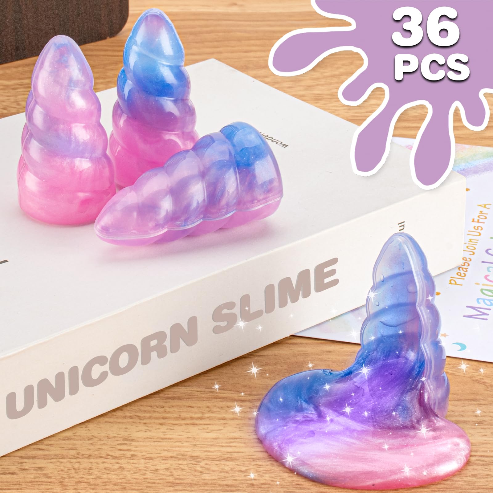 Foto 2 | Slime Kit Byonebye Unicorn, Paquete De 36 Unidades, Antiadherentes Y Elásticos - Venta Internacional.