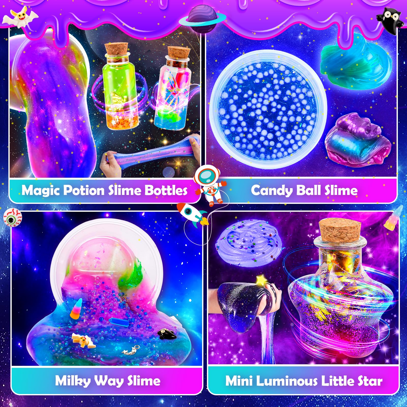 Foto 3 | Kit De Limo Hchildhood Magic Galaxy Slime Making, 1 Litro, De 6 A 12 Años - Venta Internacional.