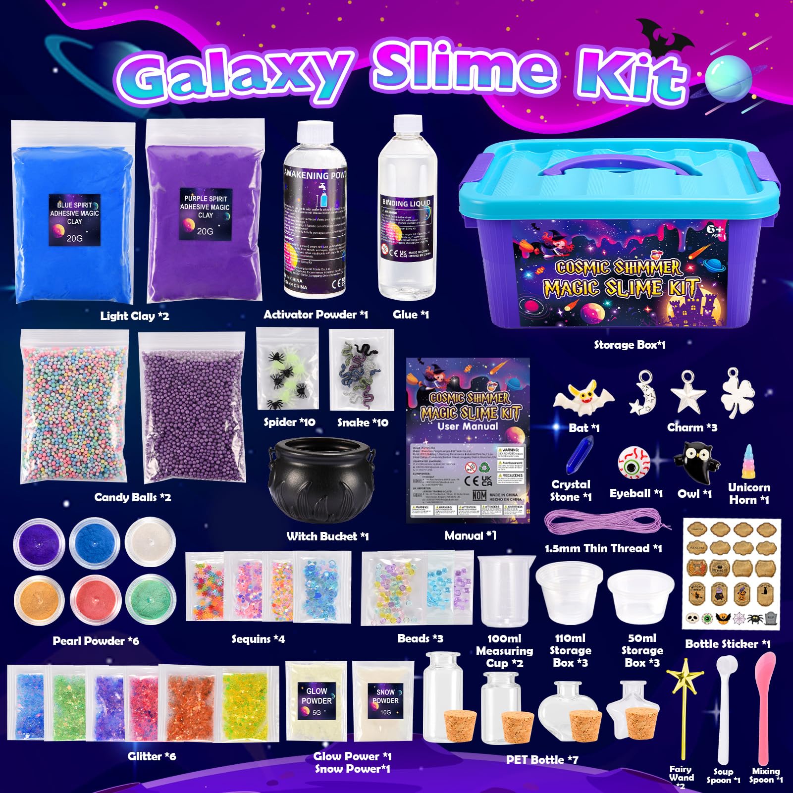 Foto 6 | Kit De Limo Hchildhood Magic Galaxy Slime Making, 1 Litro, De 6 A 12 Años - Venta Internacional.