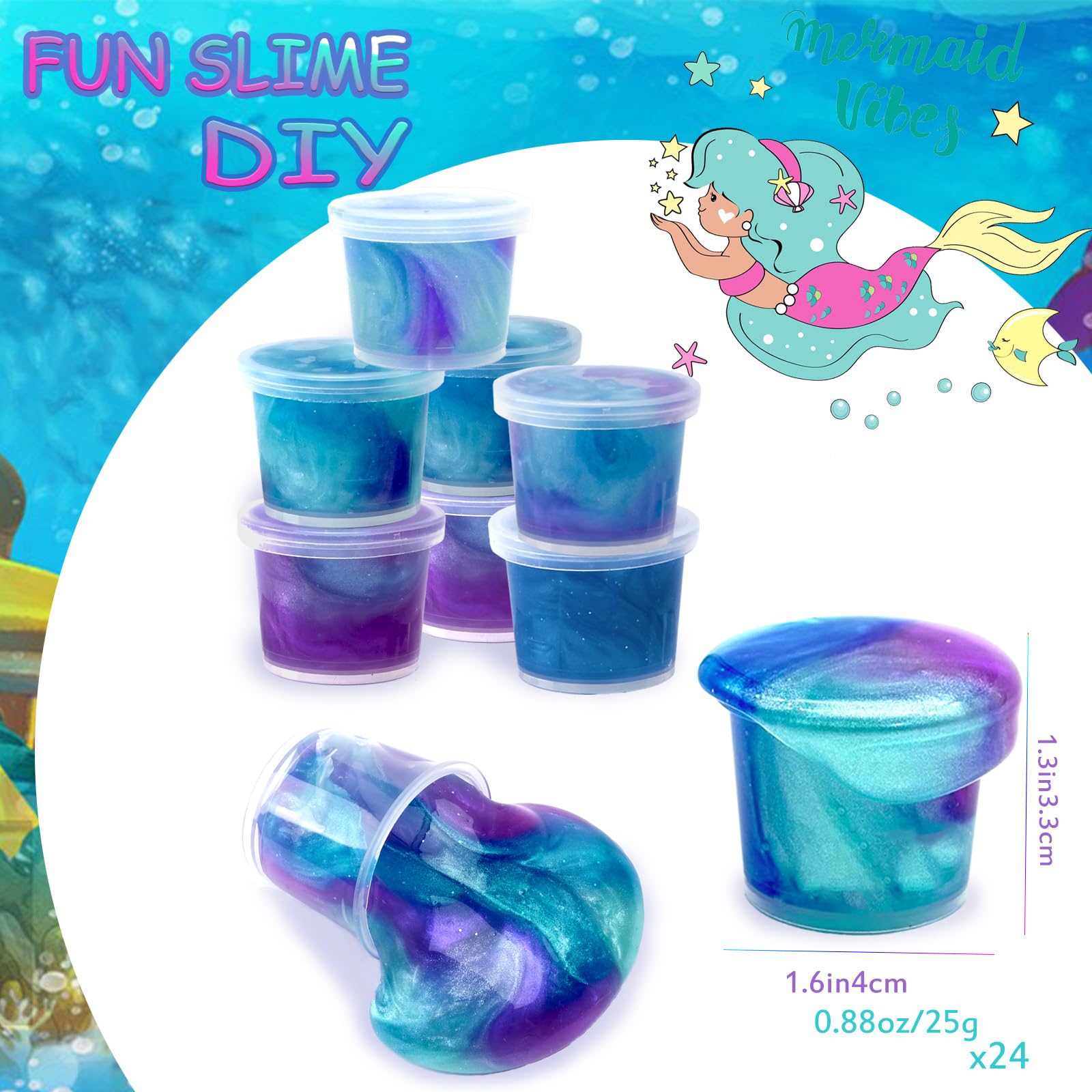 Foto 3 pulgar | Slime Hfchupin Galaxy Mermaid 24 Piezas-Venta Internacional