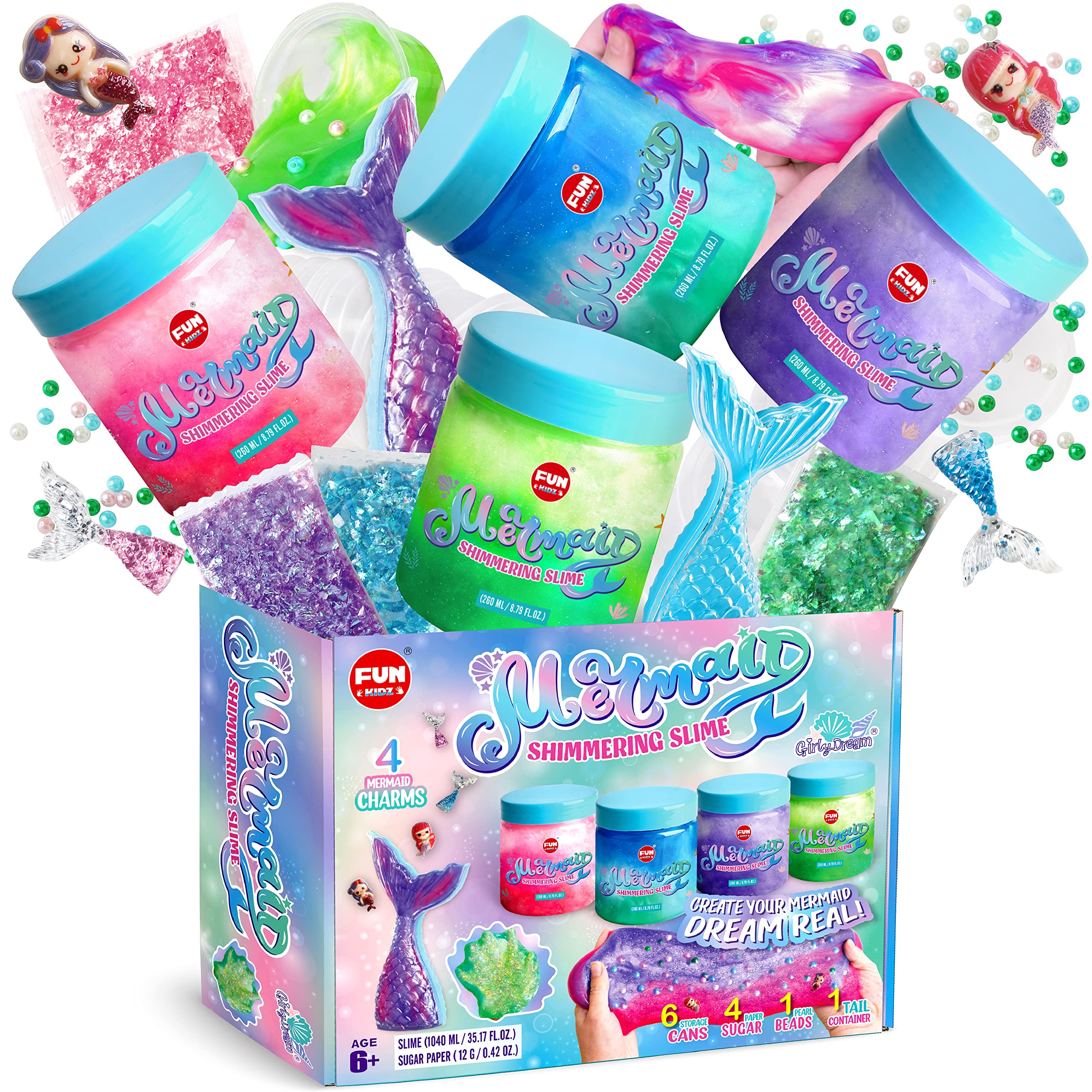 Foto 1 | Slime Toy Fun Kidz Summer Mermaid, 1 Litro, Para Niñas De 6 A 8 Años - Venta Internacional.