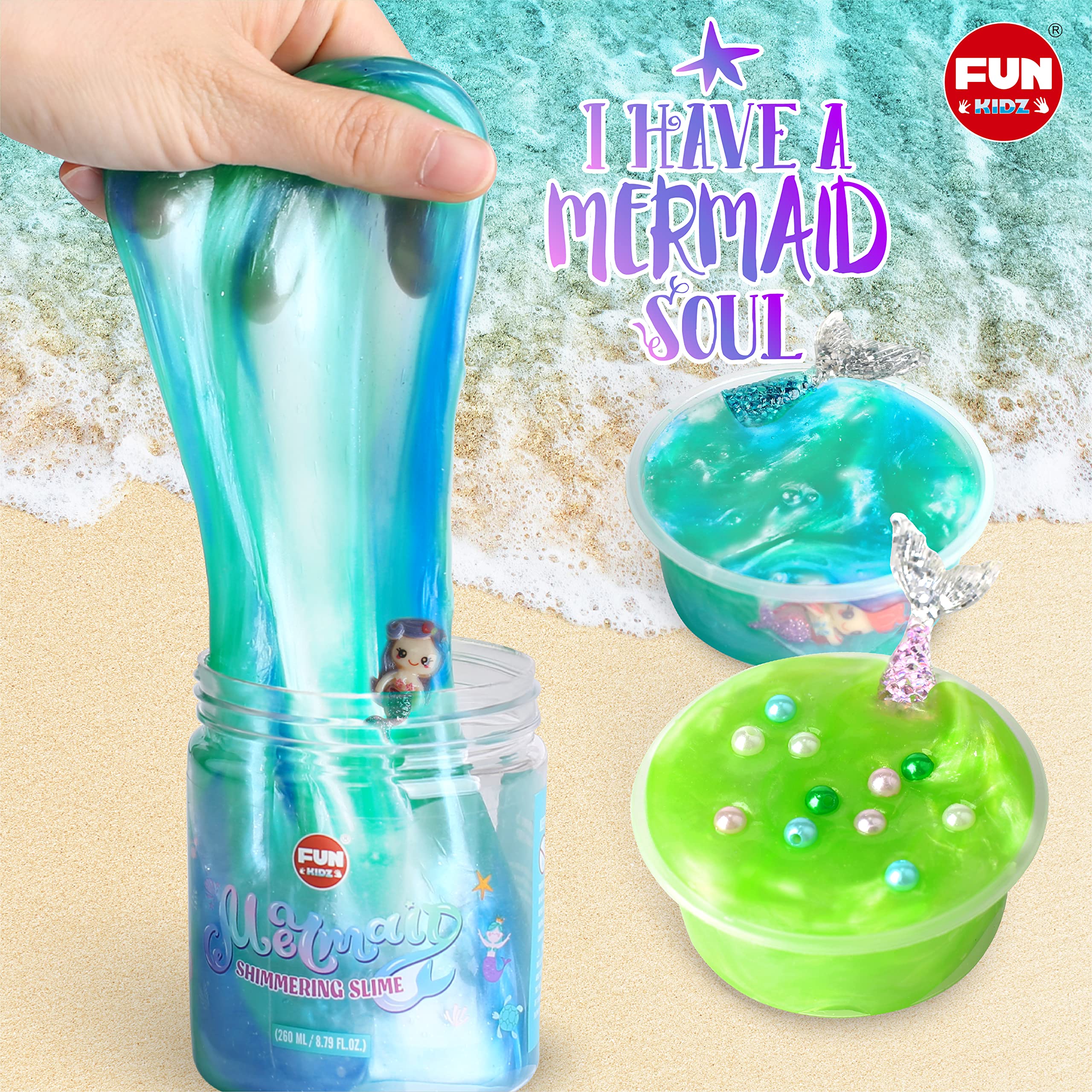 Foto 3 pulgar | Slime Toy Fun Kidz Summer Mermaid, 1 Litro, Para Niñas De 6 A 8 Años - Venta Internacional.