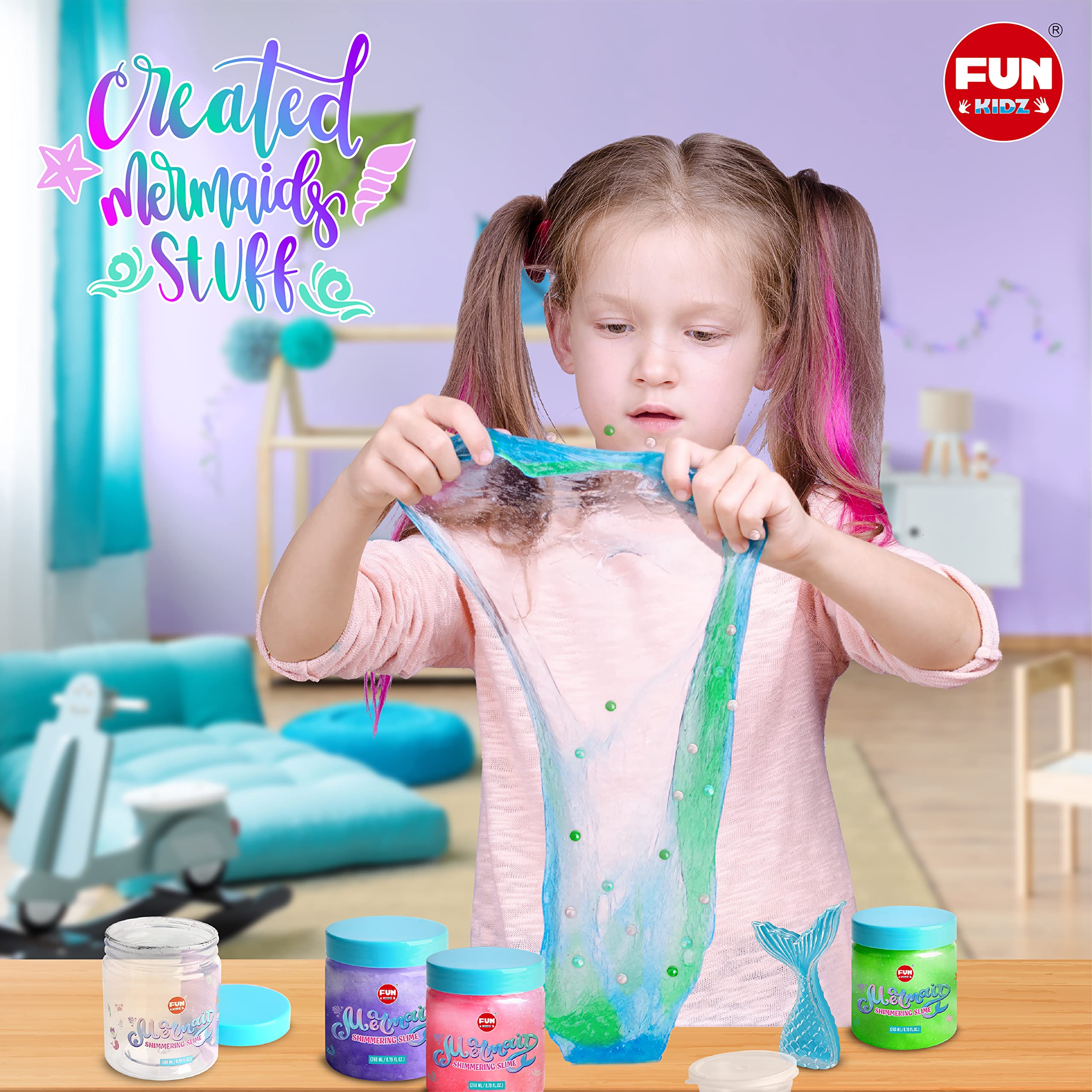 Foto 4 pulgar | Slime Toy Fun Kidz Summer Mermaid, 1 Litro, Para Niñas De 6 A 8 Años - Venta Internacional.