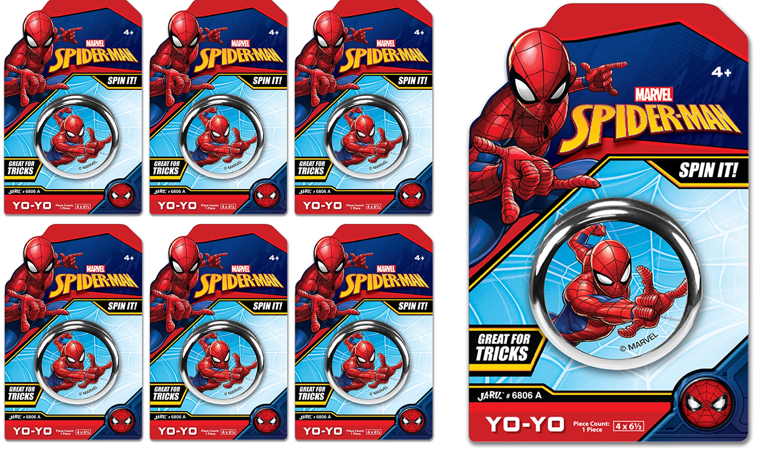 Yoyo Ja-ru Marvel Spiderman (6 Yoyos) Principiante Y Profesional - Venta Internacional.