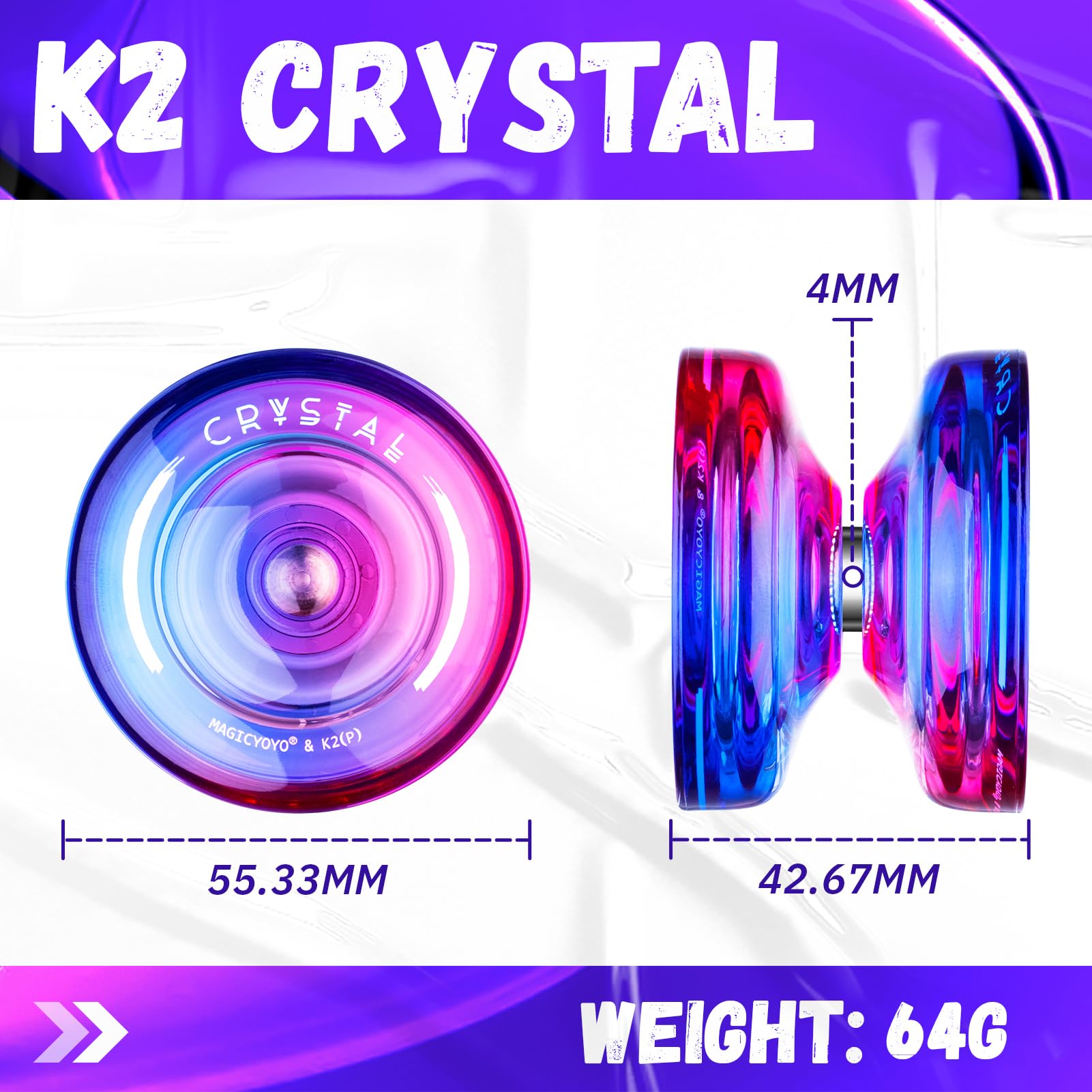 Foto 4 | Yoyo Magicyoyo K2 Crystal Purple Rose Gradient Para Niños - Venta Internacional.