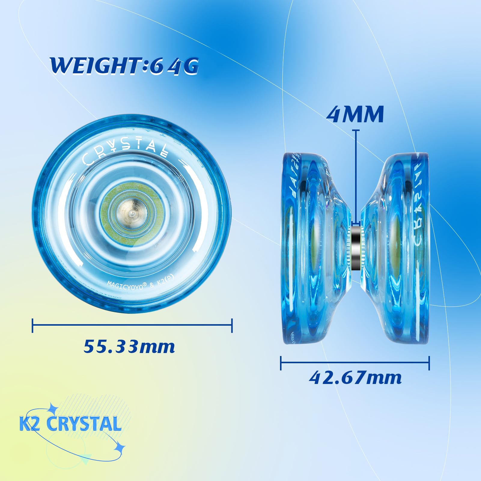 Foto 6 pulgar | Yoyo Magicyoyo K2 Crystal Blue Con 12 Cuerdas Y Bolsa Yo Yo - Venta Internacional.