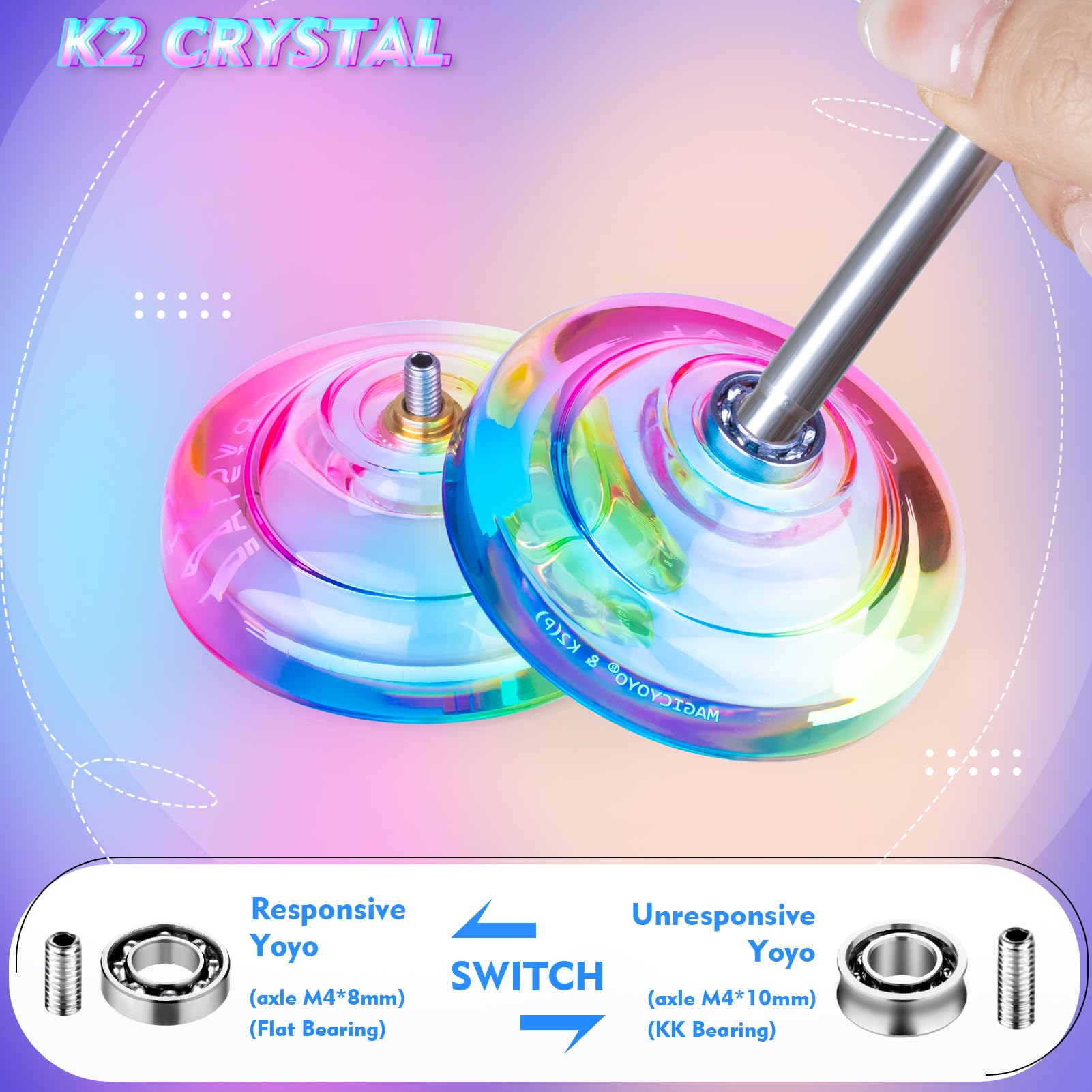 Foto 4 pulgar | Yo-yo Magicyoyo Crystal K2 Responsive Para Niños Con Accesorios - Venta Internacional.