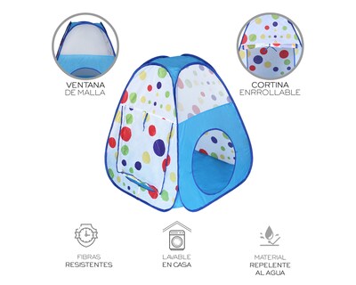 Foto 4 | Alberca Pelotas Tunel Infantil 3 En 1 Tienda De Camapaña Para Niños Basitex Color Azul
