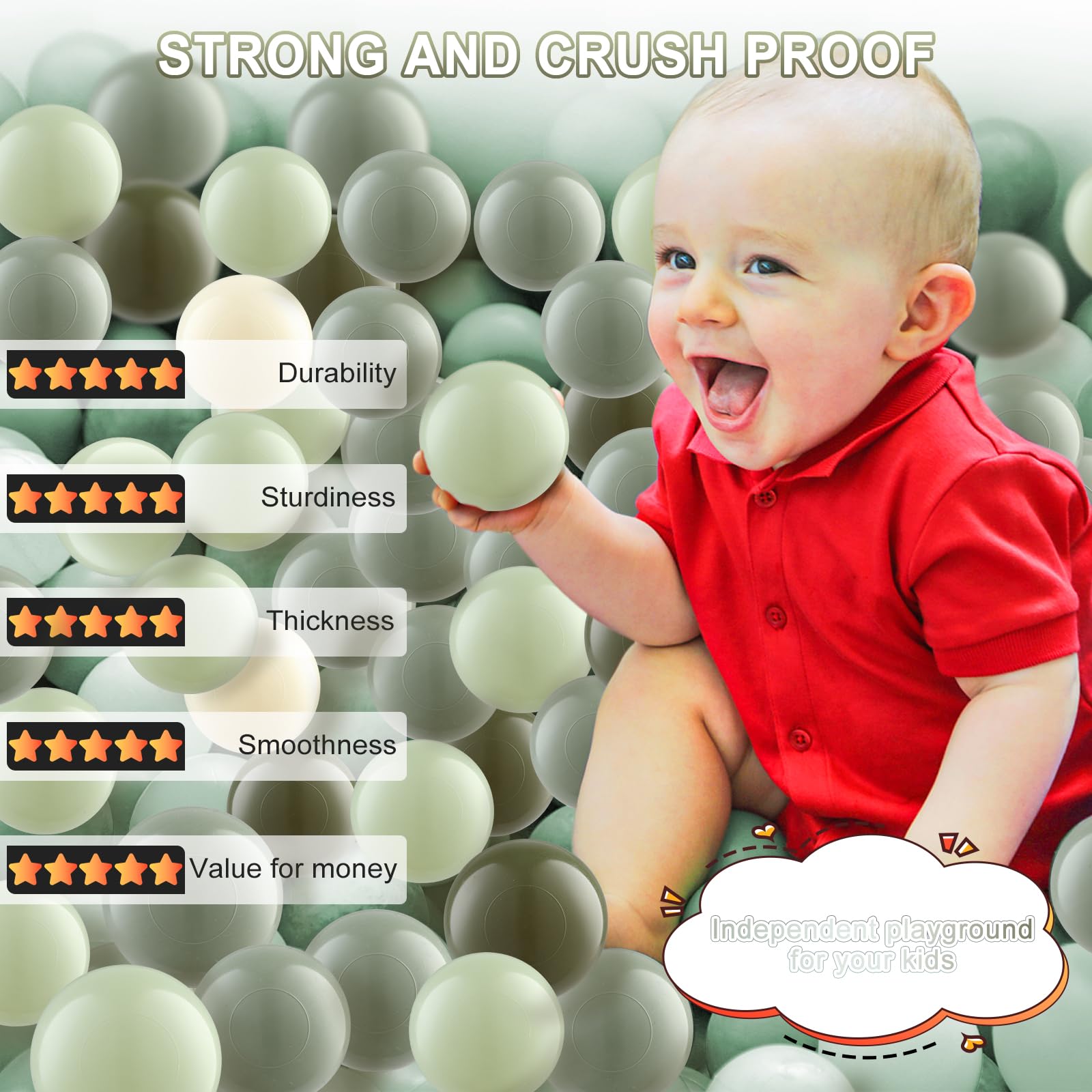 Foto 4 pulgar | Juguete De Plástico Ball Pit Balls 170 A Prueba De Aplastamiento Para Niños Y Niñas - Venta Internacional.