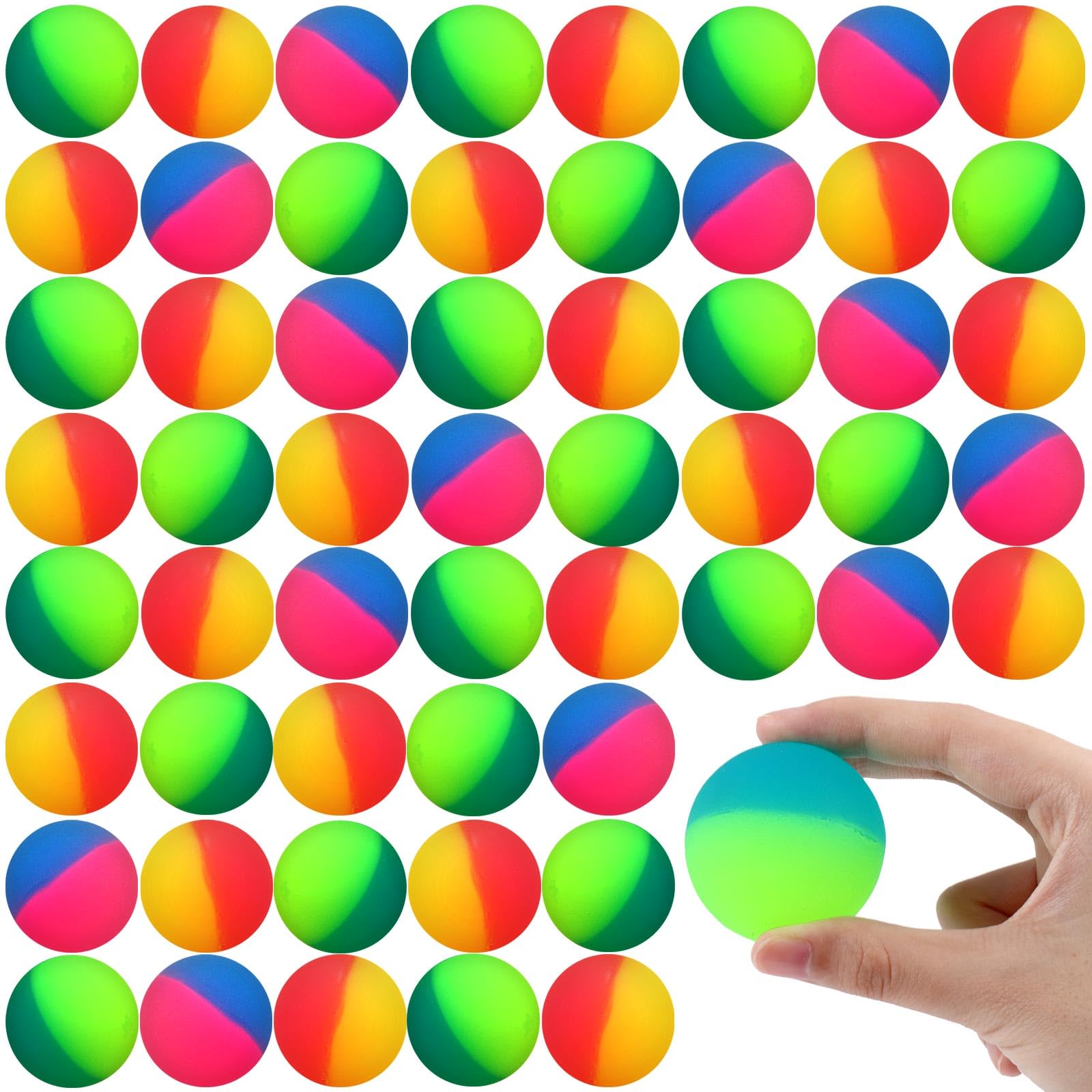 Pelotas Hinchables Jenaai, 50 Unidades, Para Niños, 45 Mm, Goma Colorida - Venta Internacional.
