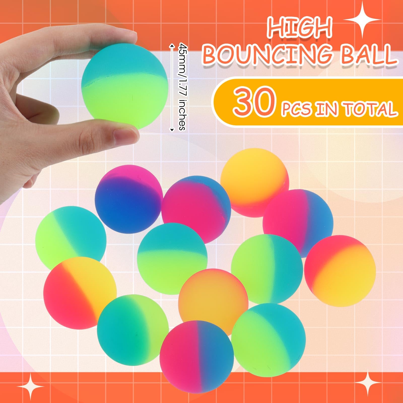 Foto 3 pulgar | Pelotas Hinchables Jenaai, 30 Unidades, Para Niños, 45 Mm, Goma Colorida - Venta Internacional.