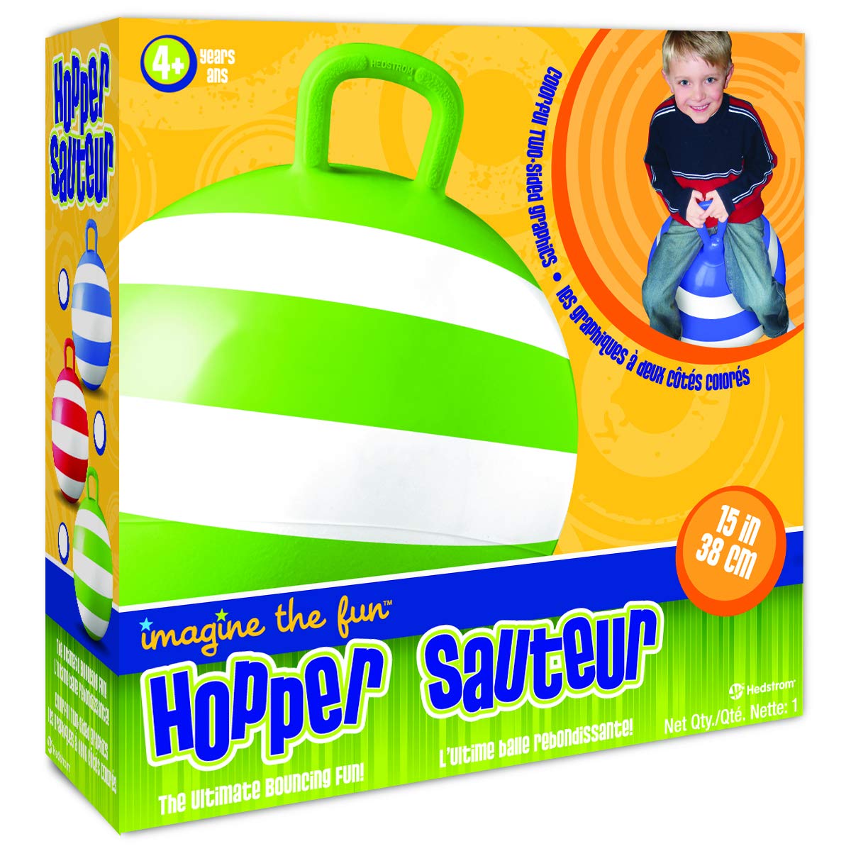 Foto 3 pulgar | Hopper Ball Hedstrom Con Rayas Verdes Para Niños De 4 A 6 Años - Venta Internacional.