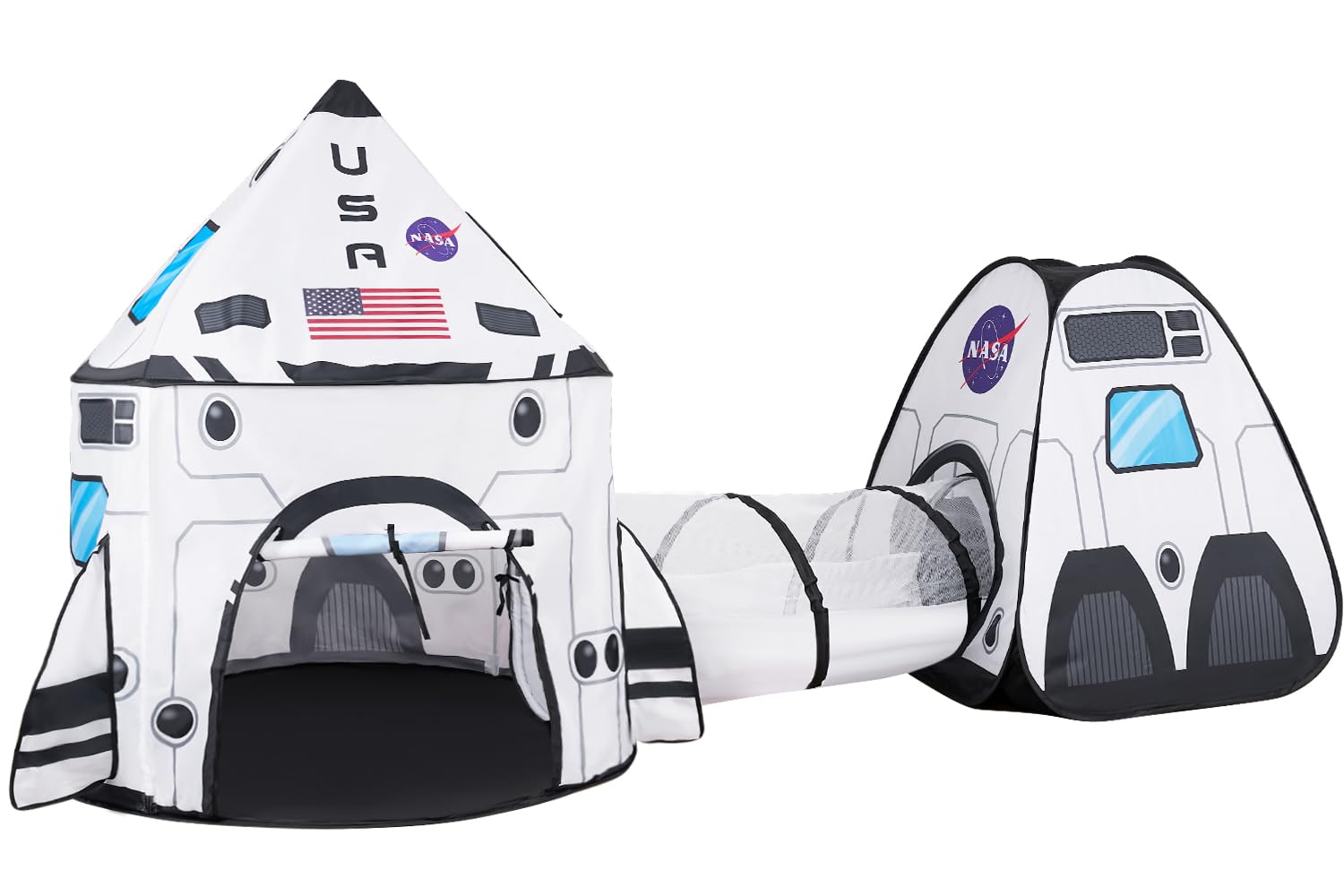 Carpa De Juego Joyin White Rocket Ship Con Túnel Y Casita De Juegos - Venta Internacional.