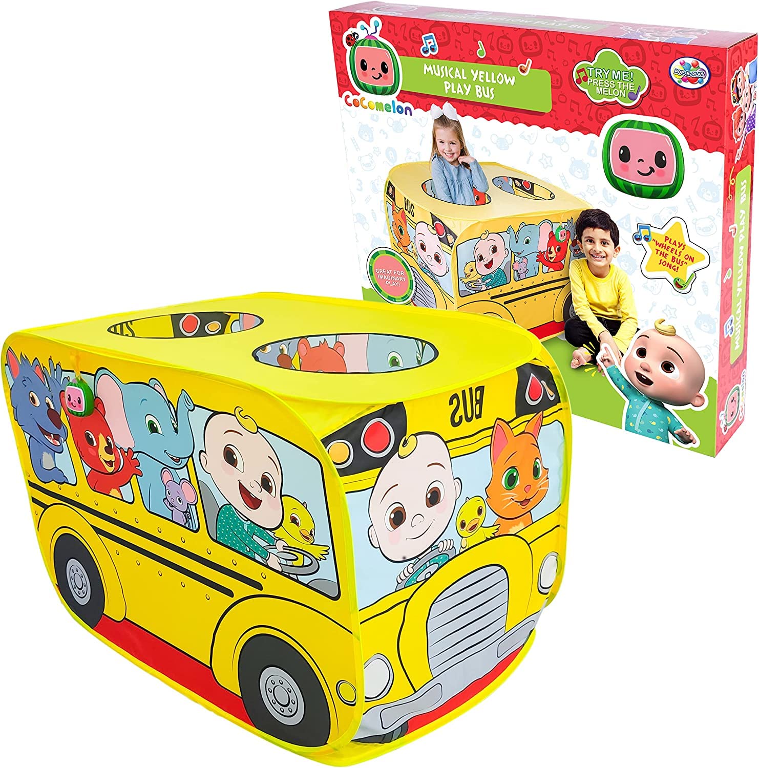 Carpa Plegable Cocomelon Musical, Autobús Escolar Amarillo Para Más De 2 Años - Venta Internacional.