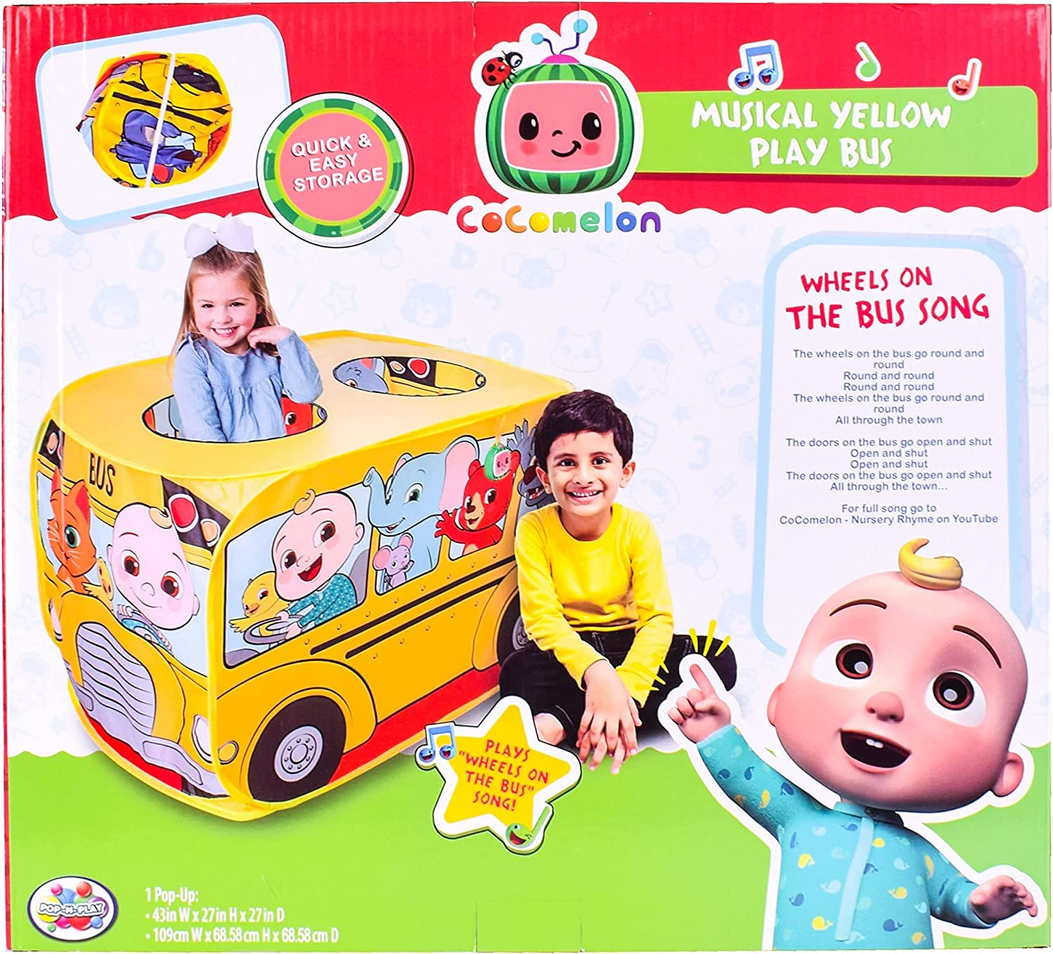 Foto 4 pulgar | Carpa Plegable Cocomelon Musical, Autobús Escolar Amarillo Para Más De 2 Años - Venta Internacional.