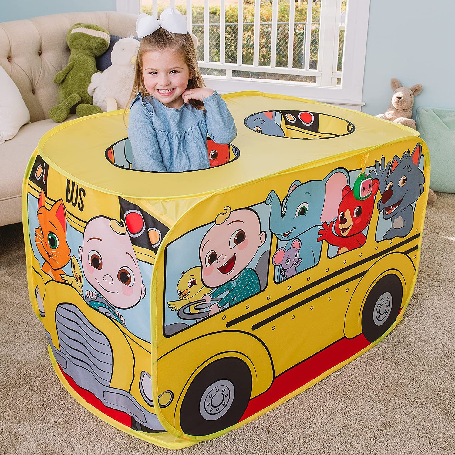 Foto 4 | Carpa Plegable Cocomelon Musical, Autobús Escolar Amarillo Para Más De 2 Años - Venta Internacional.