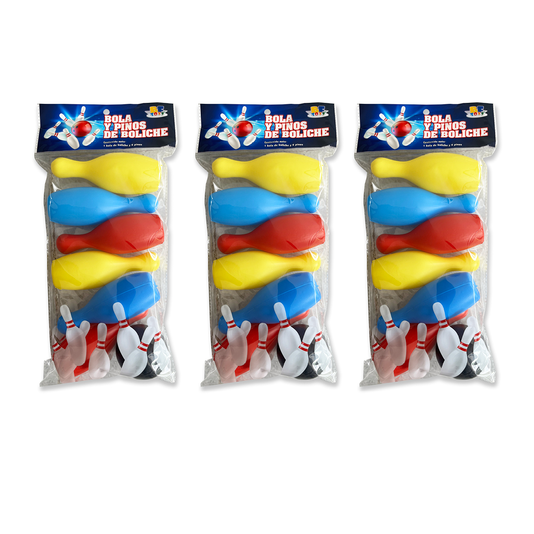 Foto 3 pulgar | Mini Boliche 6 Pinos 1 Bola Bf Toys Caja con 20 Juegos