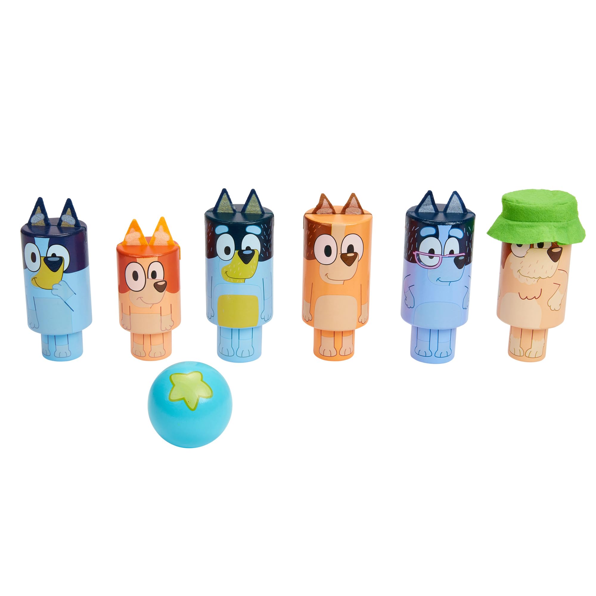 Foto 2 pulgar | Juego De Bolos Bluey Wooden Character Skittles Para Niños Mayores De 3 Años - Venta Internacional.