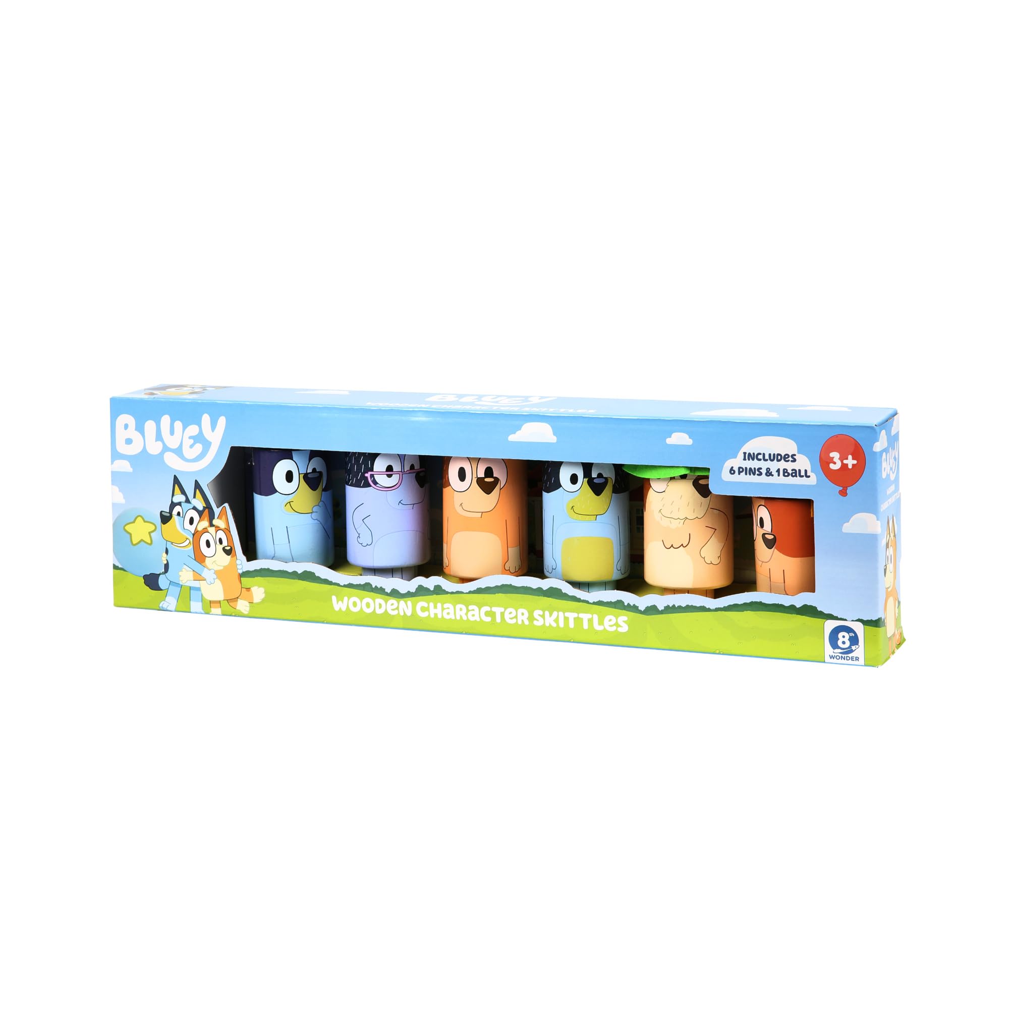 Foto 4 pulgar | Juego De Bolos Bluey Wooden Character Skittles Para Niños Mayores De 3 Años - Venta Internacional.