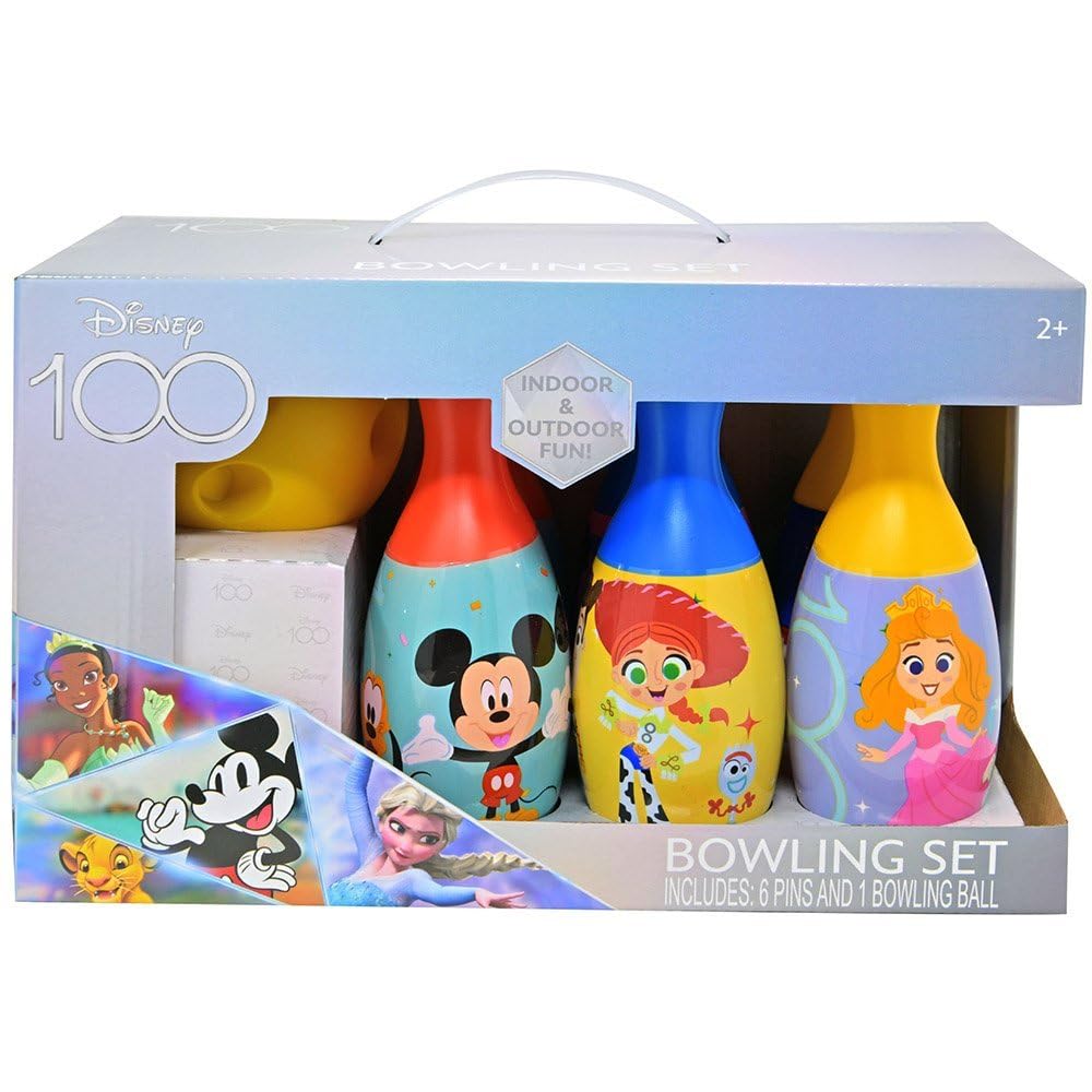 Set De Bolos Disney 100 Para Niños Con 6 Bolos Y Bola Incluidos - Venta Internacional.