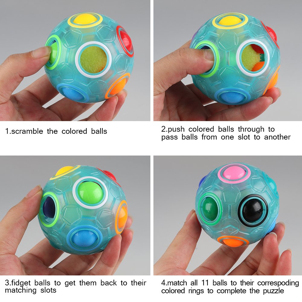 Foto 8 pulgar | Puzzle Ball D-fantix Rainbow, Paquete De 2, Para Niños De Más De 3 Años, Con Bolsa - Venta Internacional.