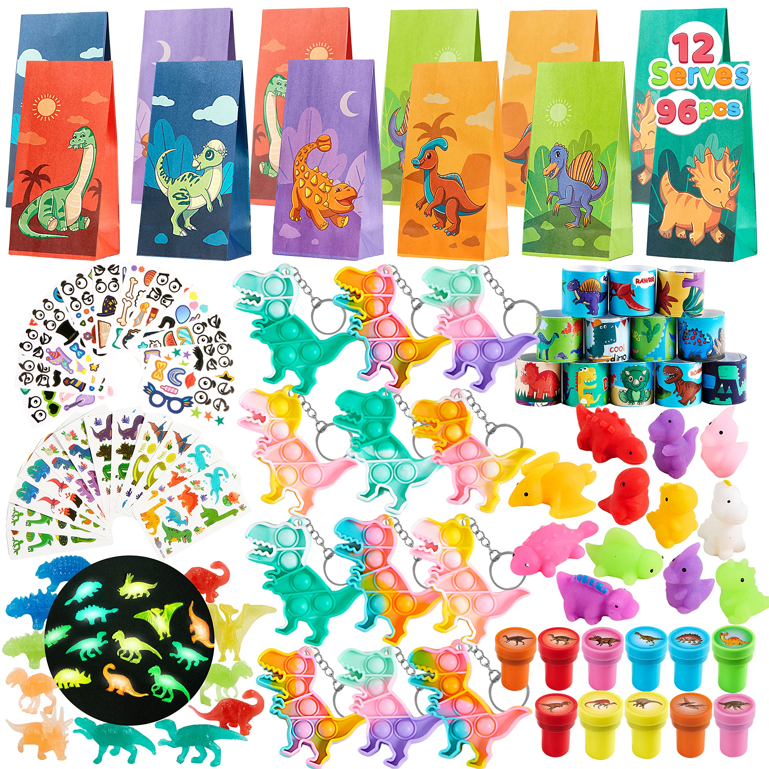 Foto 2 pulgar | Dinosaurio Joyin De Party Favors Para 12 Niños Con Bolsas De Regalos, 96 Unidades - Venta Internacional.