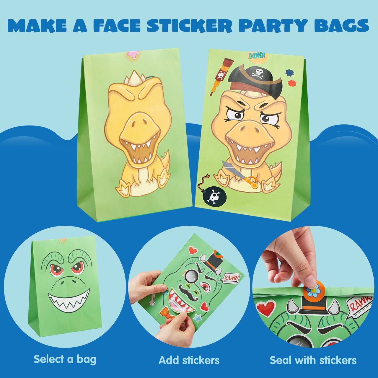 Foto 3 pulgar | Dinosaurio Joyin De Party Favors Para 12 Niños Con Bolsas De Regalos, 96 Unidades - Venta Internacional.
