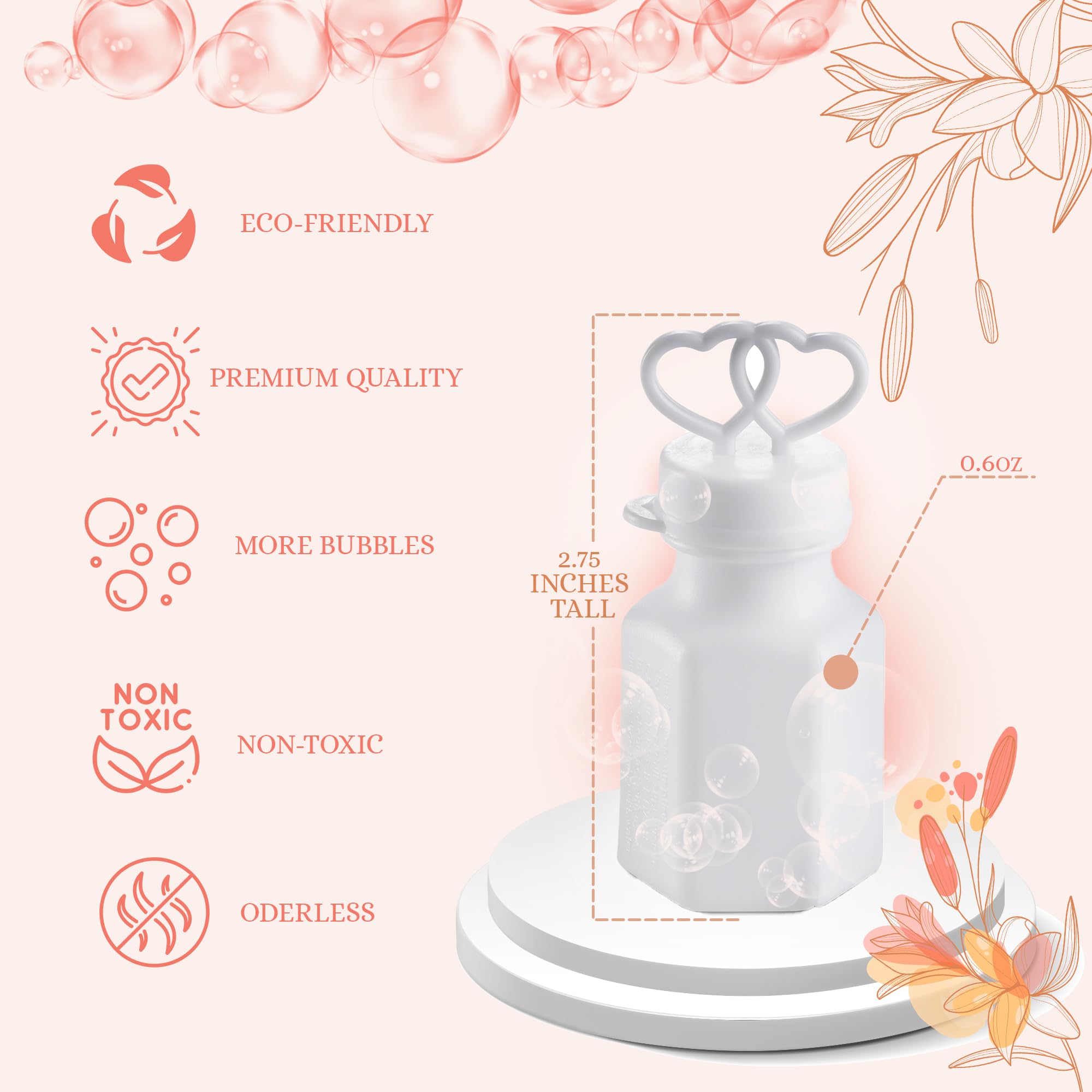 Foto 3 | Bidding Bubbles Bedwina Mini Con Forma De Corazón Doble, 96 Botellas Con Varita - Venta Internacional.