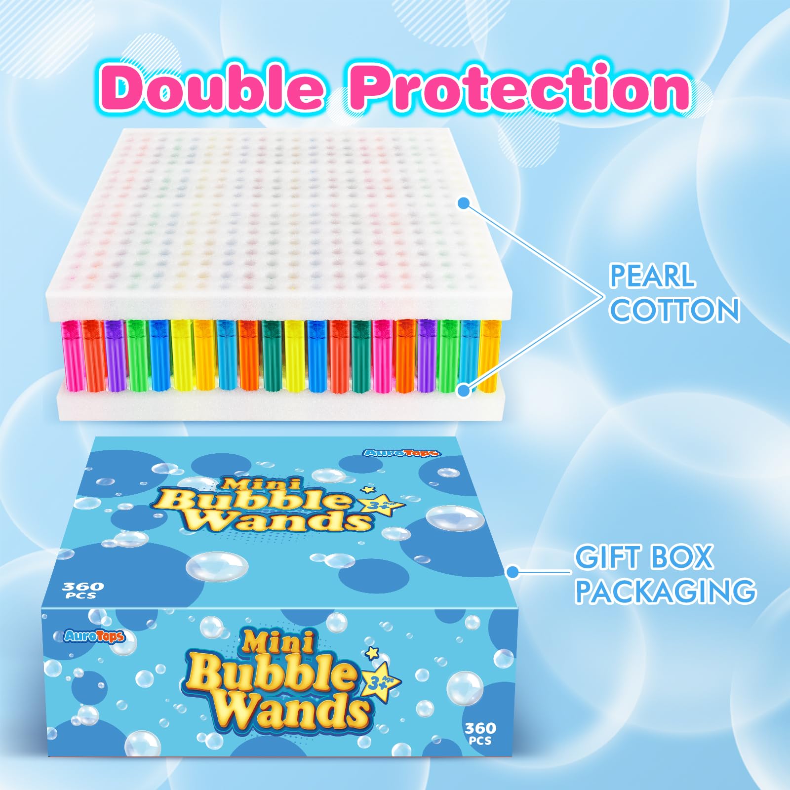 Foto 3 pulgar | Bubble Wands Aurotops, 360 Unidades, Regalos De Fiesta Con Burbujas Para Niños - Venta Internacional.