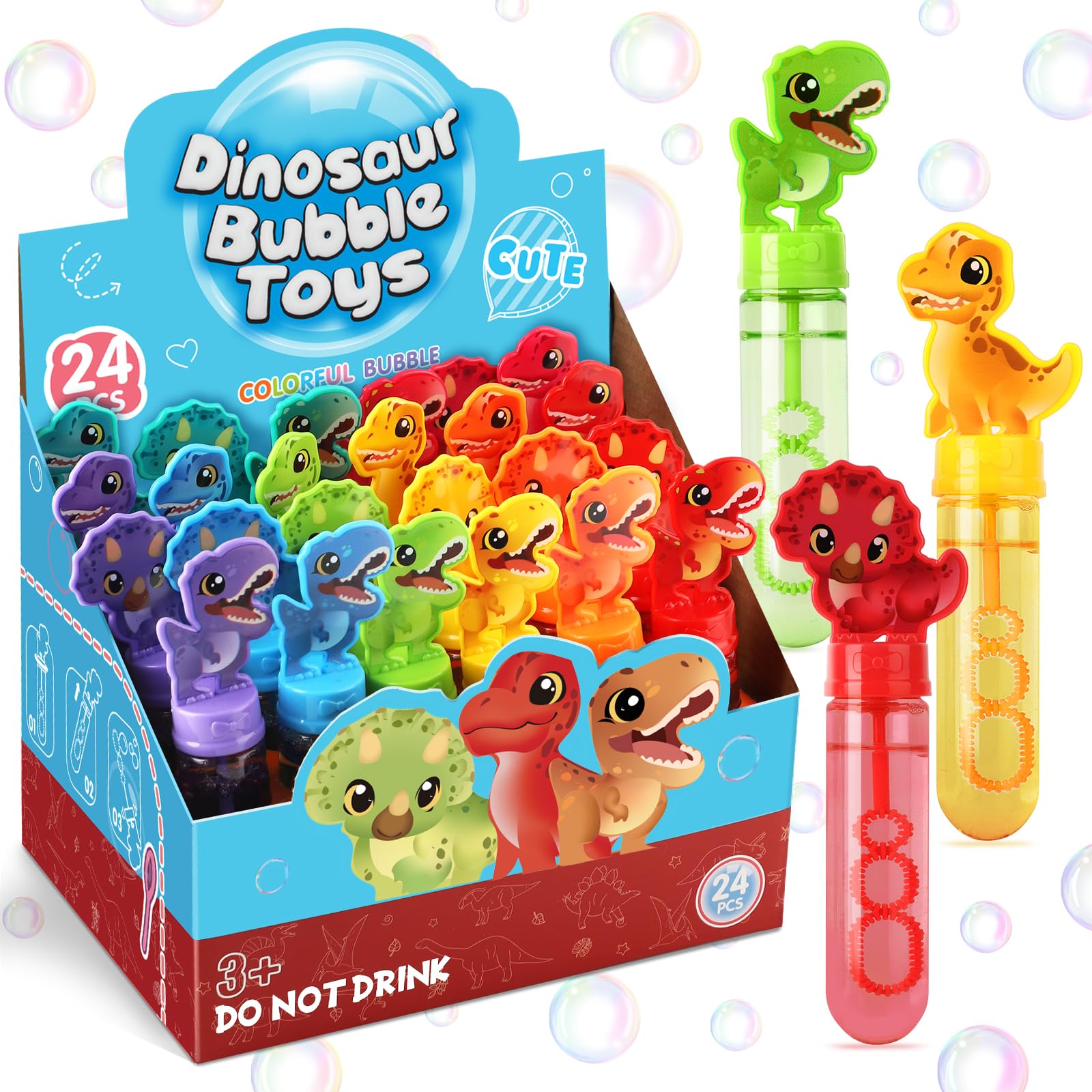 Bubble Wands Roberly Dinosaur, 24 Unidades, Para Regalos De Fiesta Infantil - Venta Internacional. $826