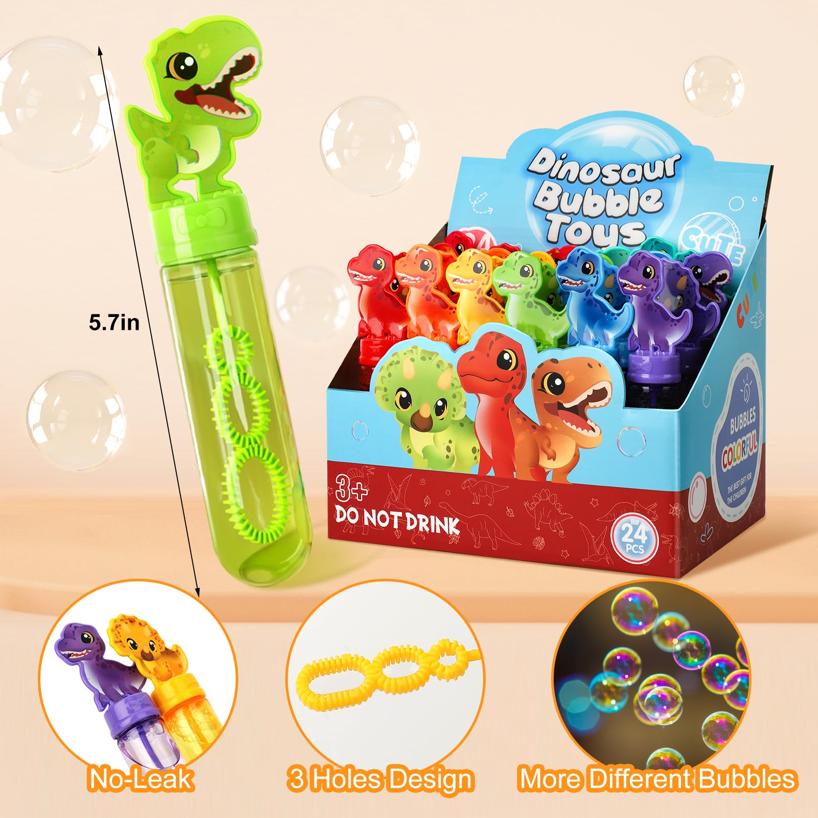 Foto 3 pulgar | Bubble Wands Roberly Dinosaur, 24 Unidades, Para Regalos De Fiesta Infantil - Venta Internacional.