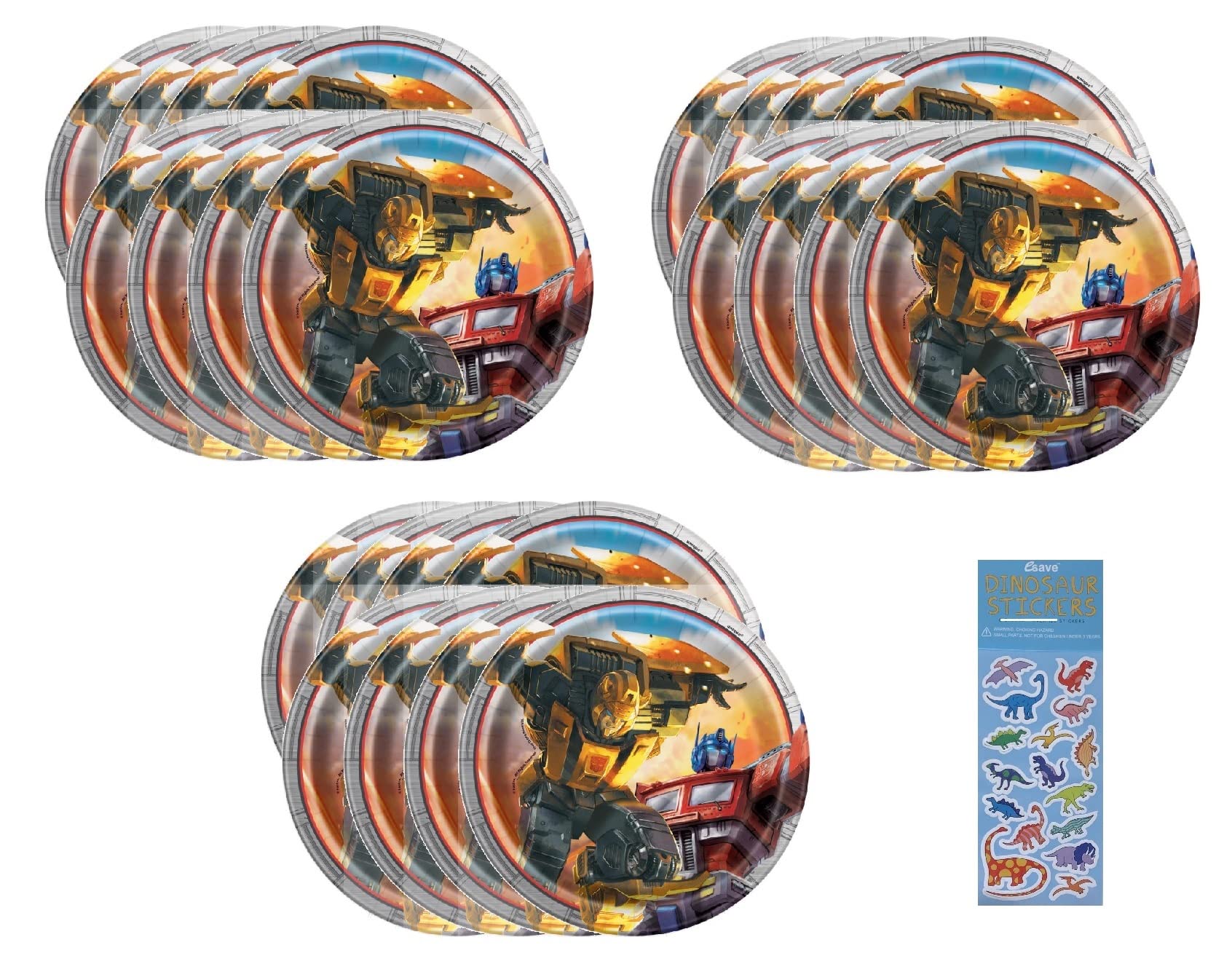 Paquete De Artículos Para Fiestas Transformers Con 24 Platos Y Pegatina - Venta Internacional. $731