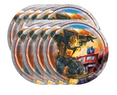 Foto 3 | Paquete De Artículos Para Fiestas Transformers Con 24 Platos Y Pegatina - Venta Internacional.