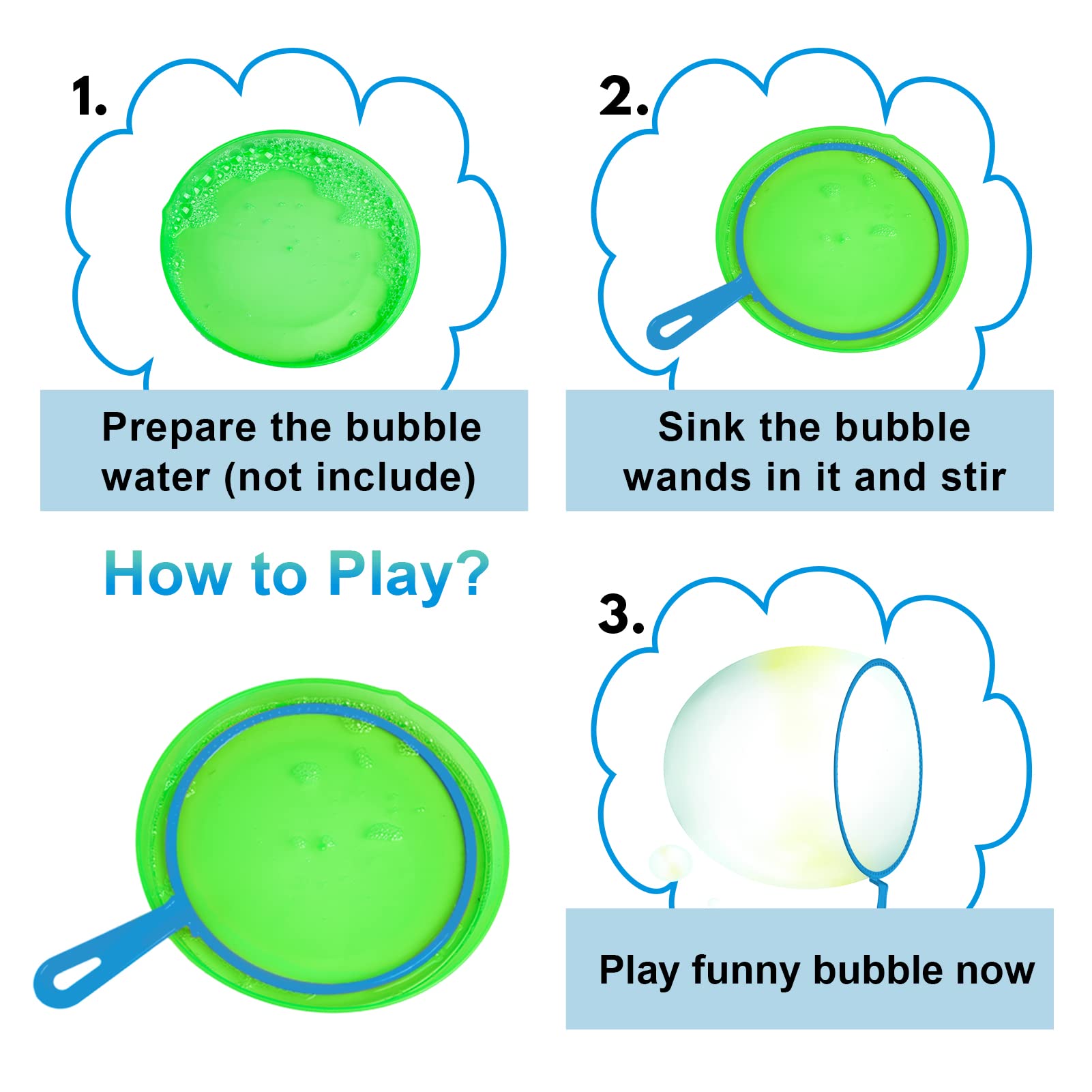 Foto 3 pulgar | Set De Varitas Roberly Big Giant Bubbles Para Niños Y Adultos - Venta Internacional.