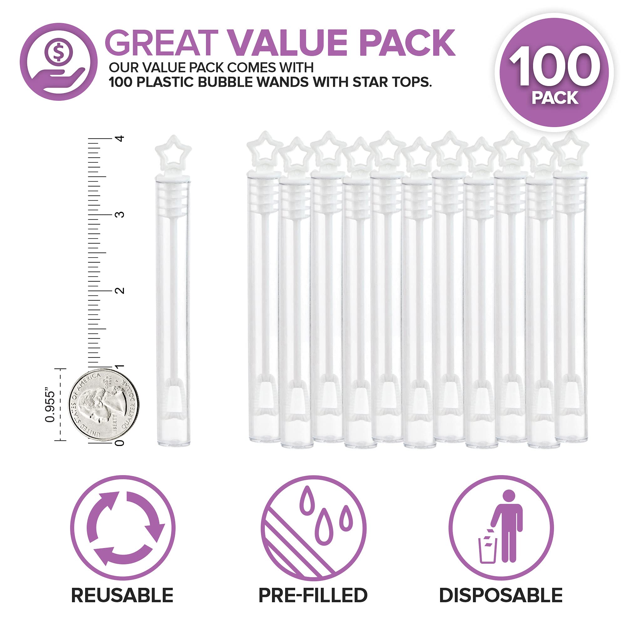 Foto 3 pulgar | Wedding Bubbles Stock Your Home White Star Top Wedding Bubbles, 100 Unidades - Venta Internacional.