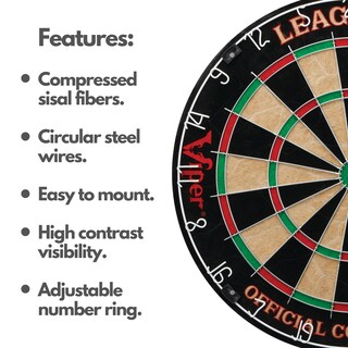 Foto 3 | Juego De Dardos Viper League Pro Regulation Bristle Con Punta De Acero - Venta Internacional.