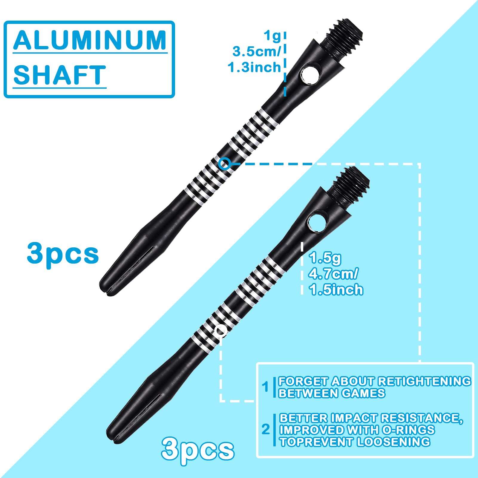Foto 7 pulgar | Dardos Skylety Con Punta De Acero, Aleación De Aluminio, 50 Mm, 53 Mm, 30 Unidades - Venta Internacional.