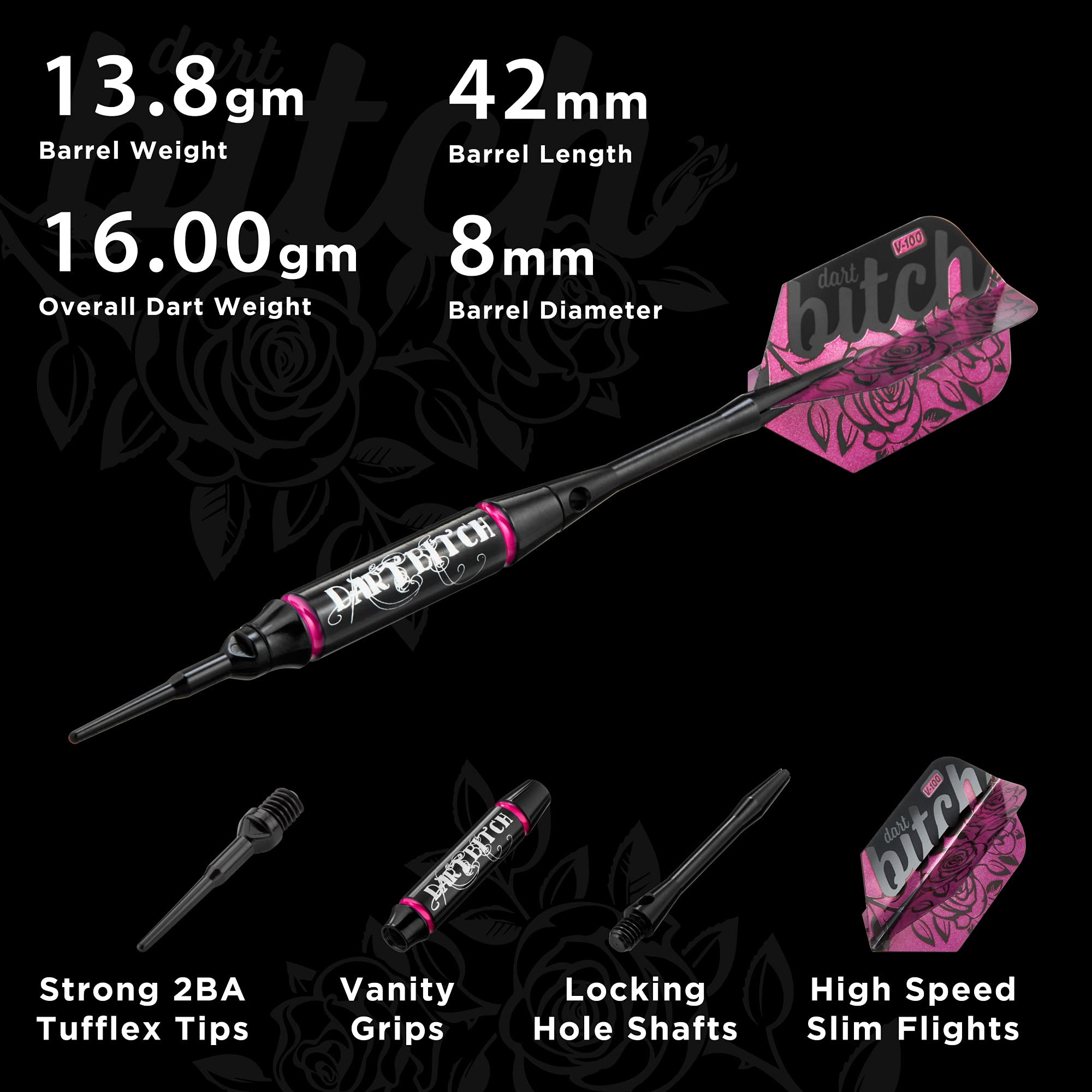 Foto 3 | Darts Viper Vanity Dart Bitch Con Punta Blanda, 16 G, Con Funda - Venta Internacional.