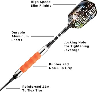 Foto 3 | Darts Viper Sure Grip Soft Tip, 18 G, Naranja - Venta Internacional.