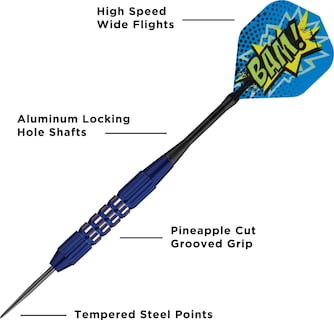 Foto 3 | Darts Viper Comix Bam, Punta De Acero Azul, 22 G, Para Diana - Venta Internacional.