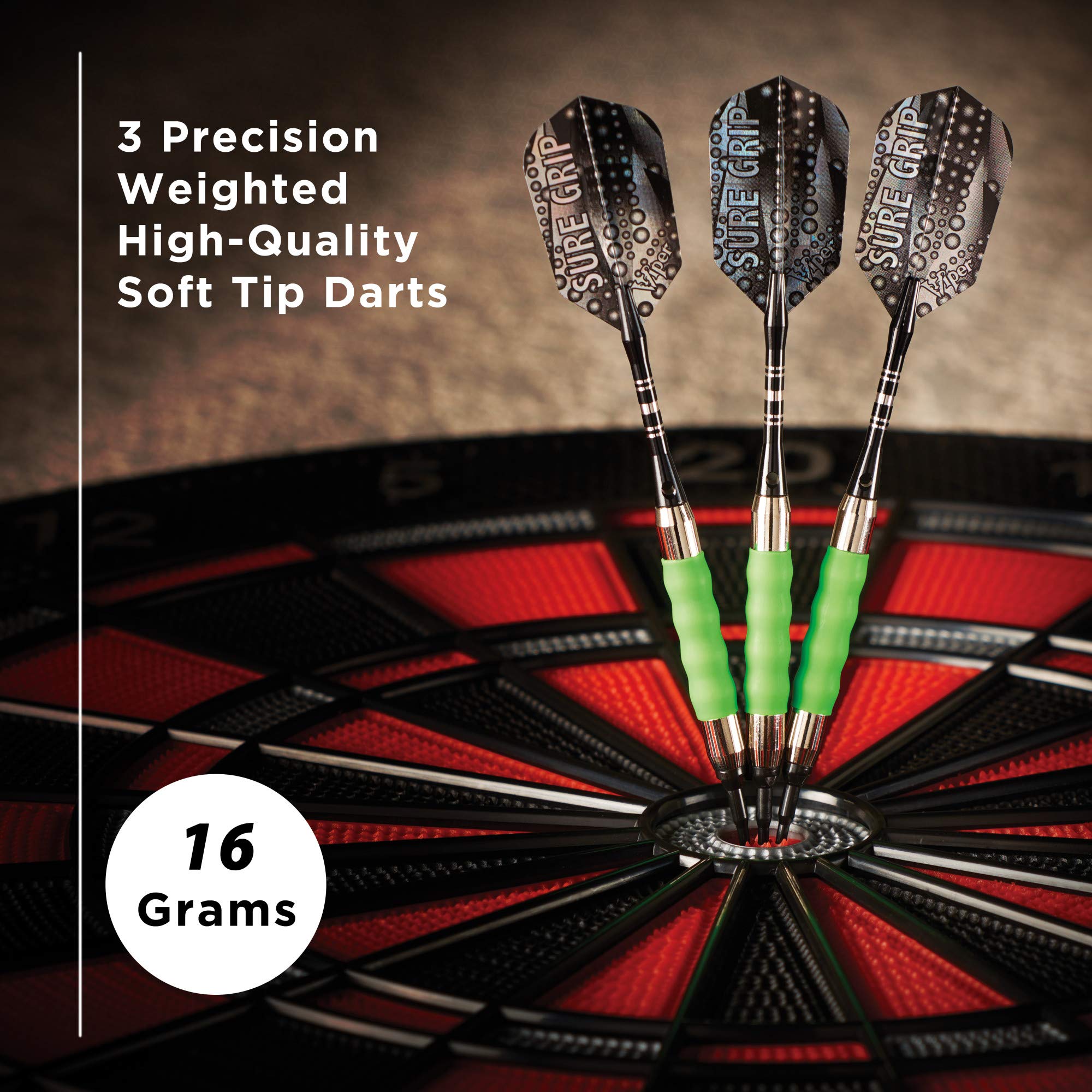 Foto 3 pulgar | Darts Viper Sure Grip Soft Tip, 16 G, Color Verde - Venta Internacional.