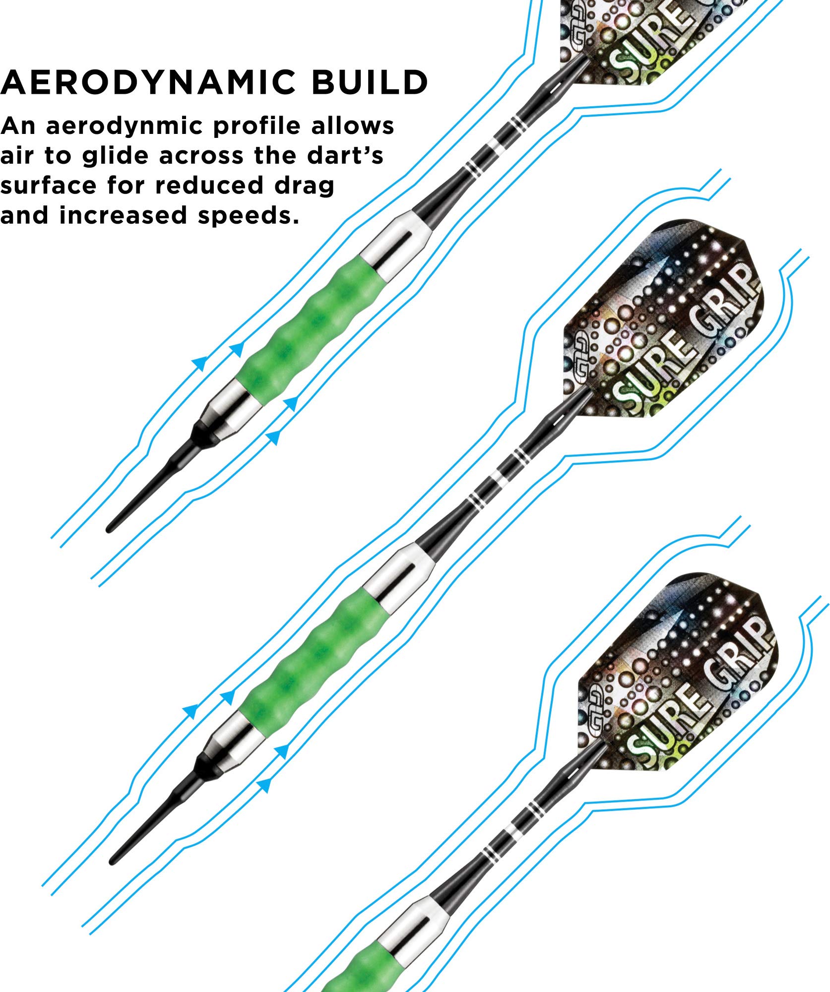 Foto 5 pulgar | Darts Viper Sure Grip Soft Tip, 16 G, Color Verde - Venta Internacional.
